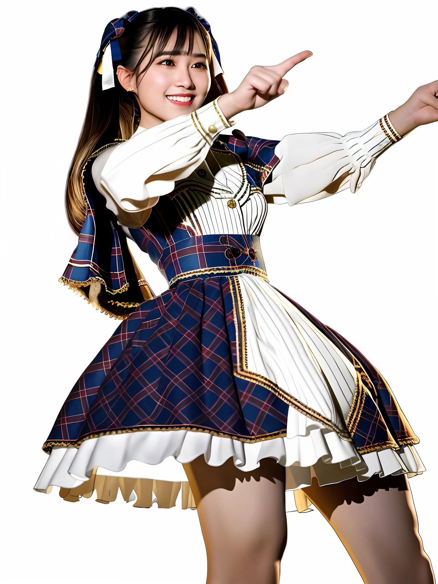 realistic, photorealistic, masterpiece, best quality, 1girl, solo, in stage, stage lighting, stage spotlight, looking at viewer, smile, idol_singing_costume,light_version, (pureerosface_v1:0.8),
