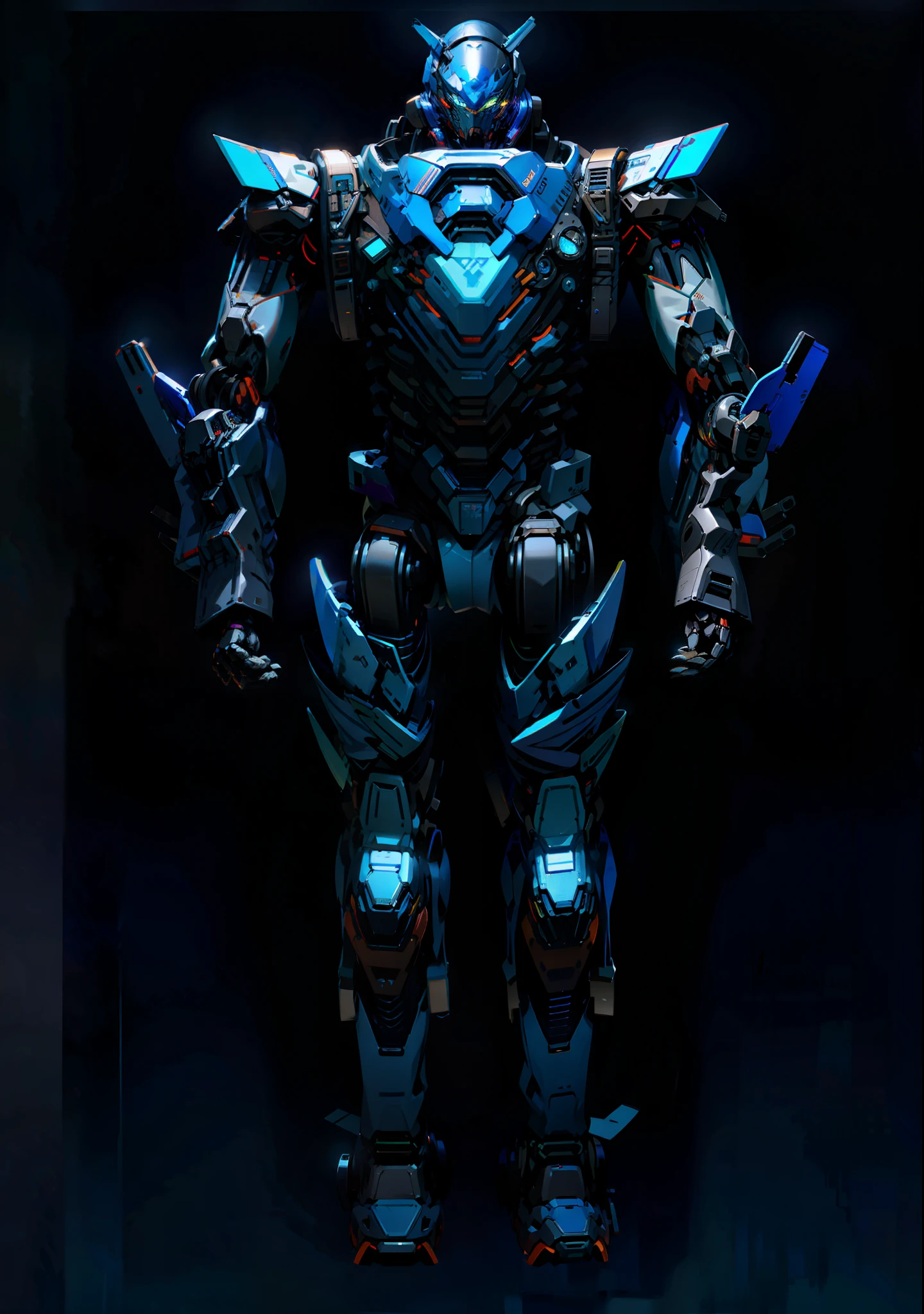 Robot, Epic Robot, Blue Livery, Mechanical, Complex, Real, Humanoid Mech, Roland Zilvenskis 3d Render Art, Polycount Contest Winner, Humanoid Mech, 3D Render Stylized, Beautiful Robot Character Design, Mecha Portrait, Mecha, Transformers Style, Realism,