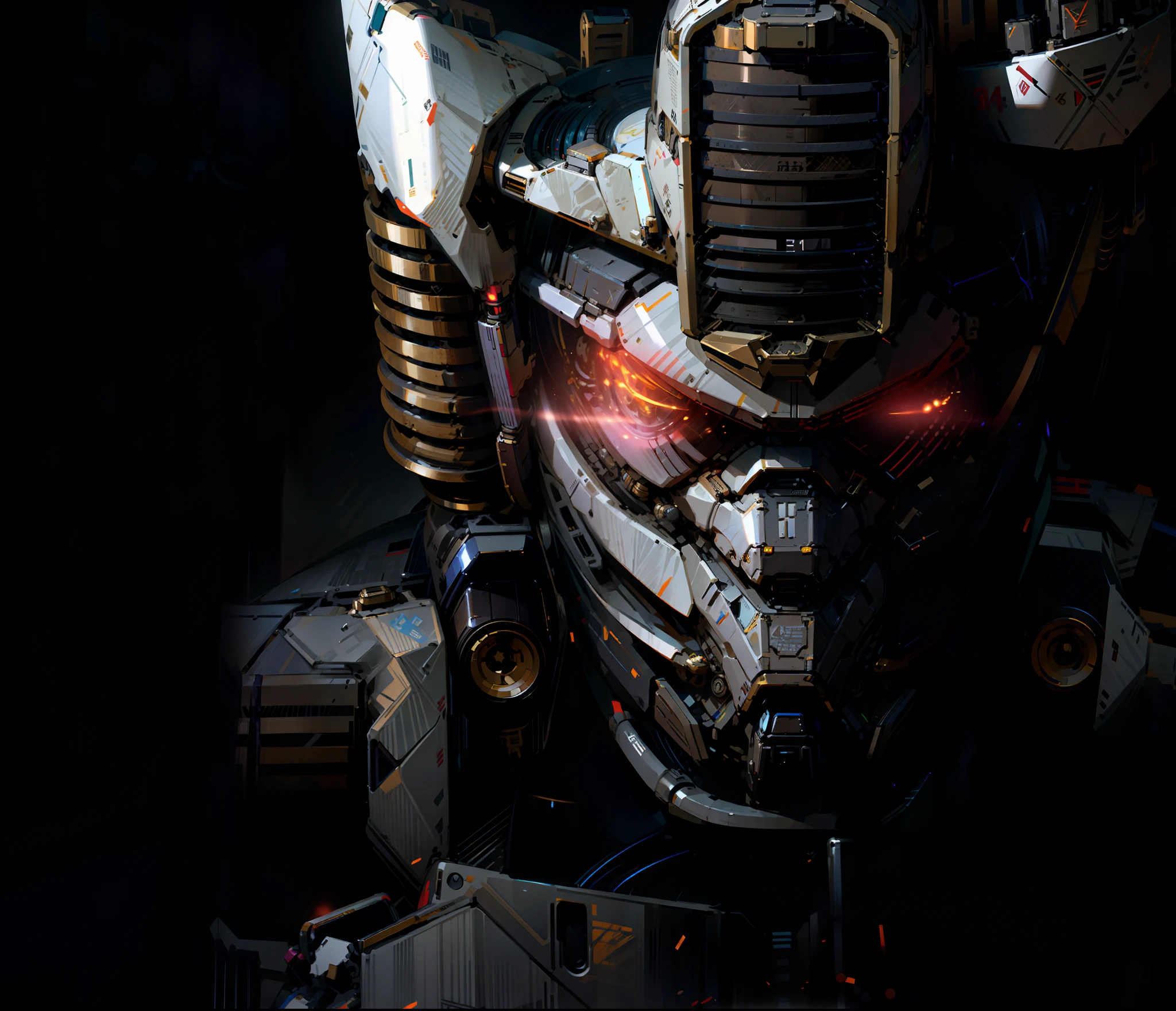 Robot Head, Epic Robot, White Livery, Mechanical, Complex, Real, Humanoid Mecha, Detail, Roland Zilvinskis 3d Render Art, Polycount Contest Winner, Humanoid Mech, 3D Rendering Stylized, Beautiful Robot Character Design, Mecha Portrait, Mecha, Transformer Style, Realism, Lighting,