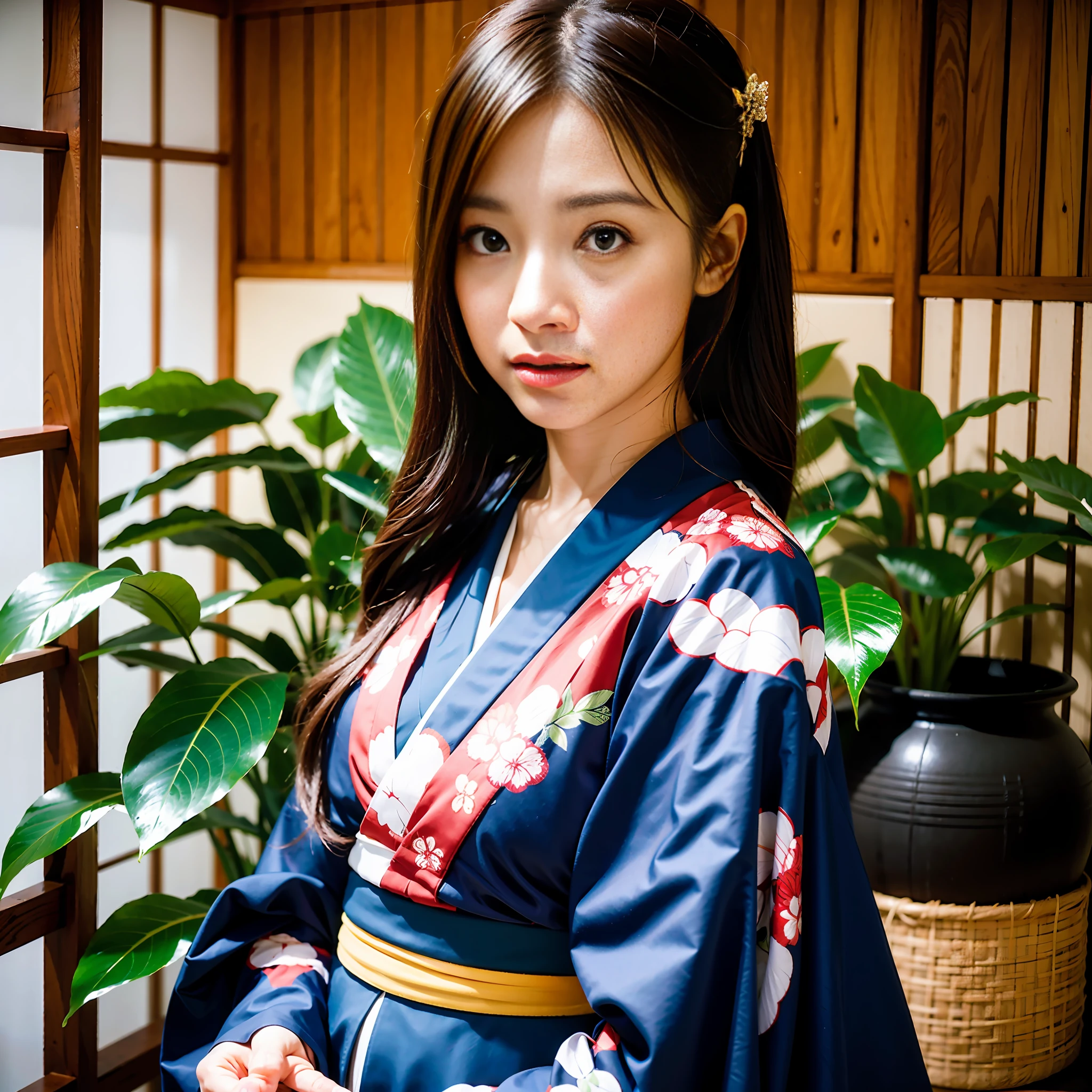 (8k, masterpiece, best quality, raw photo),kimono, obi, japanese-style room