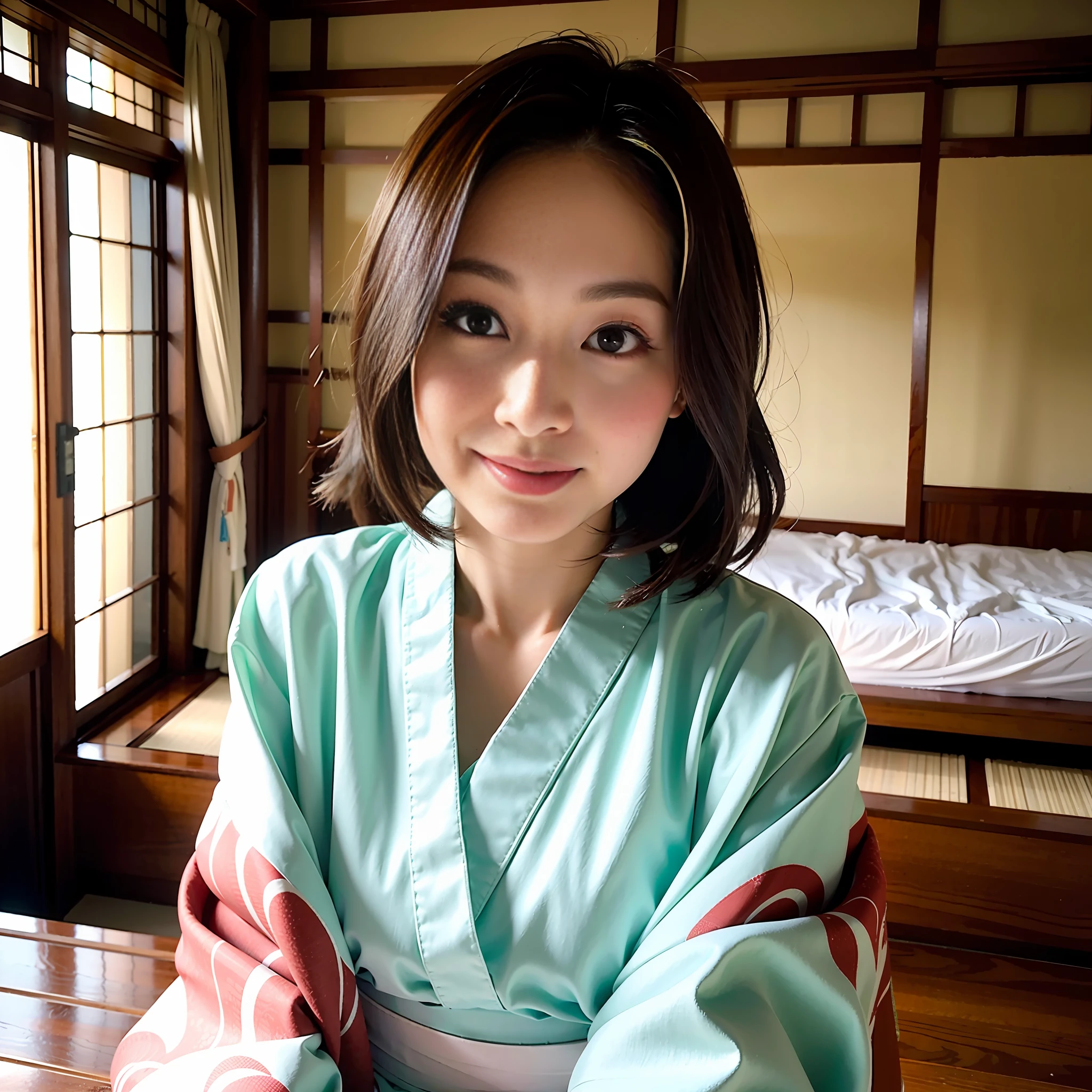 (8k, masterpiece, best quality, raw photo),kimono, obi, japanese-style room