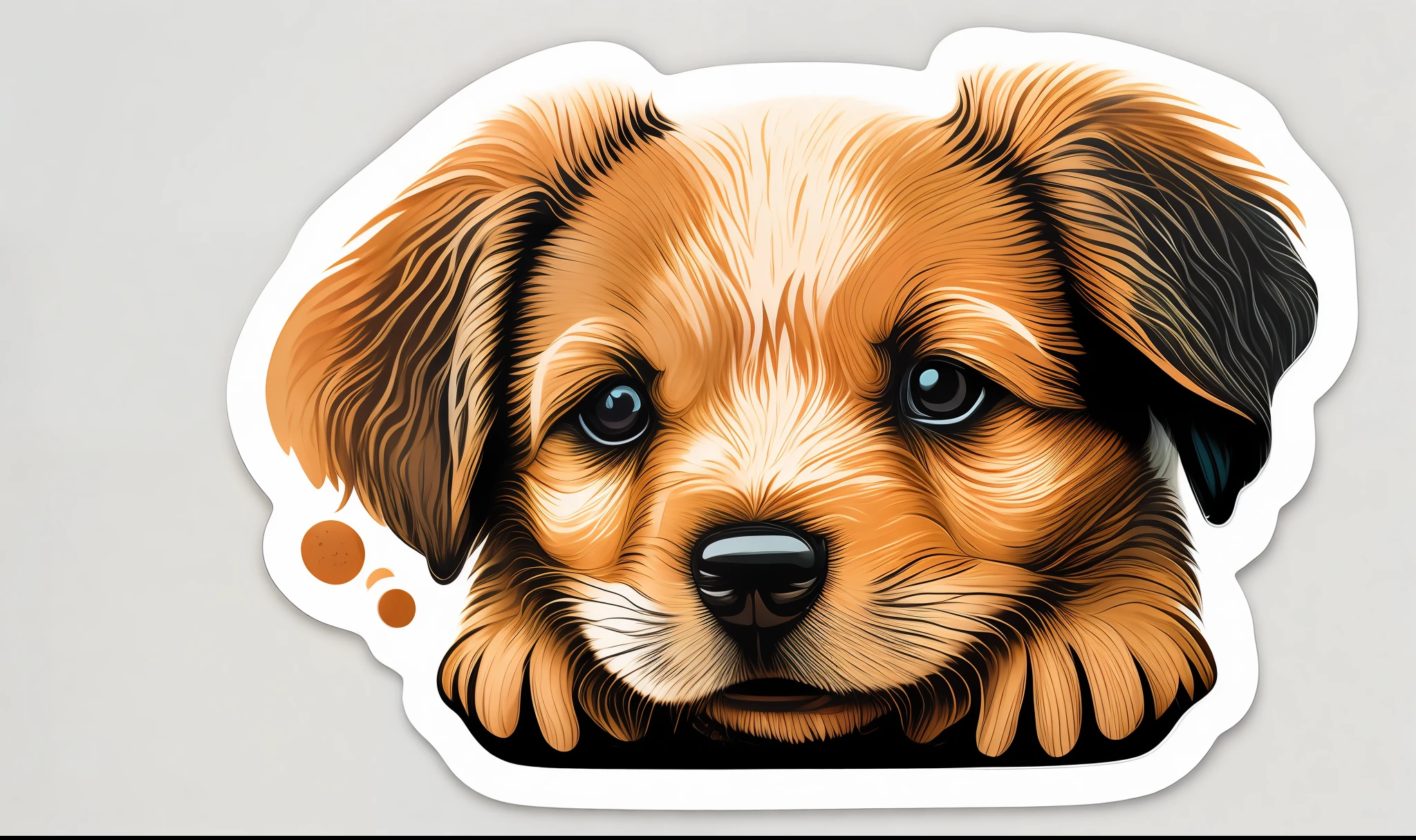 Puppy dog, vector, detailed, sticker