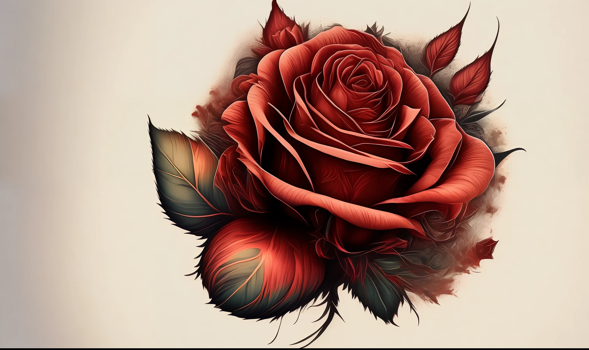Rose tatoo style, high detailed, 8k, vector