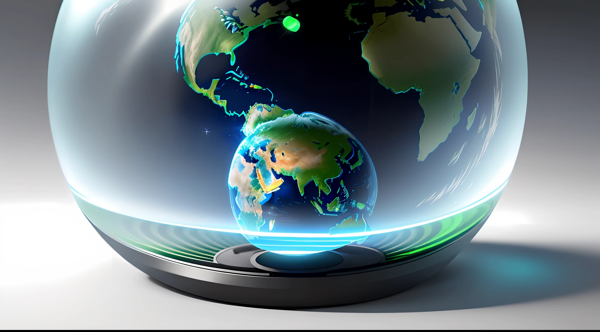 Earth Day poster, ((Green Spherical Earth, transparent plastic, optics, surreal, magic, fantasy, composition, bright, light fluorescence, ultra-detaile, trend in artstation, octane rendering,))), futuristic, plants ,Floral,,Blue,Green,Transparent,,Center Composition,,Super High Detail,4K,Flat Illustration, 3D, Blender, Masterpiece, Super Detail, Best Quality