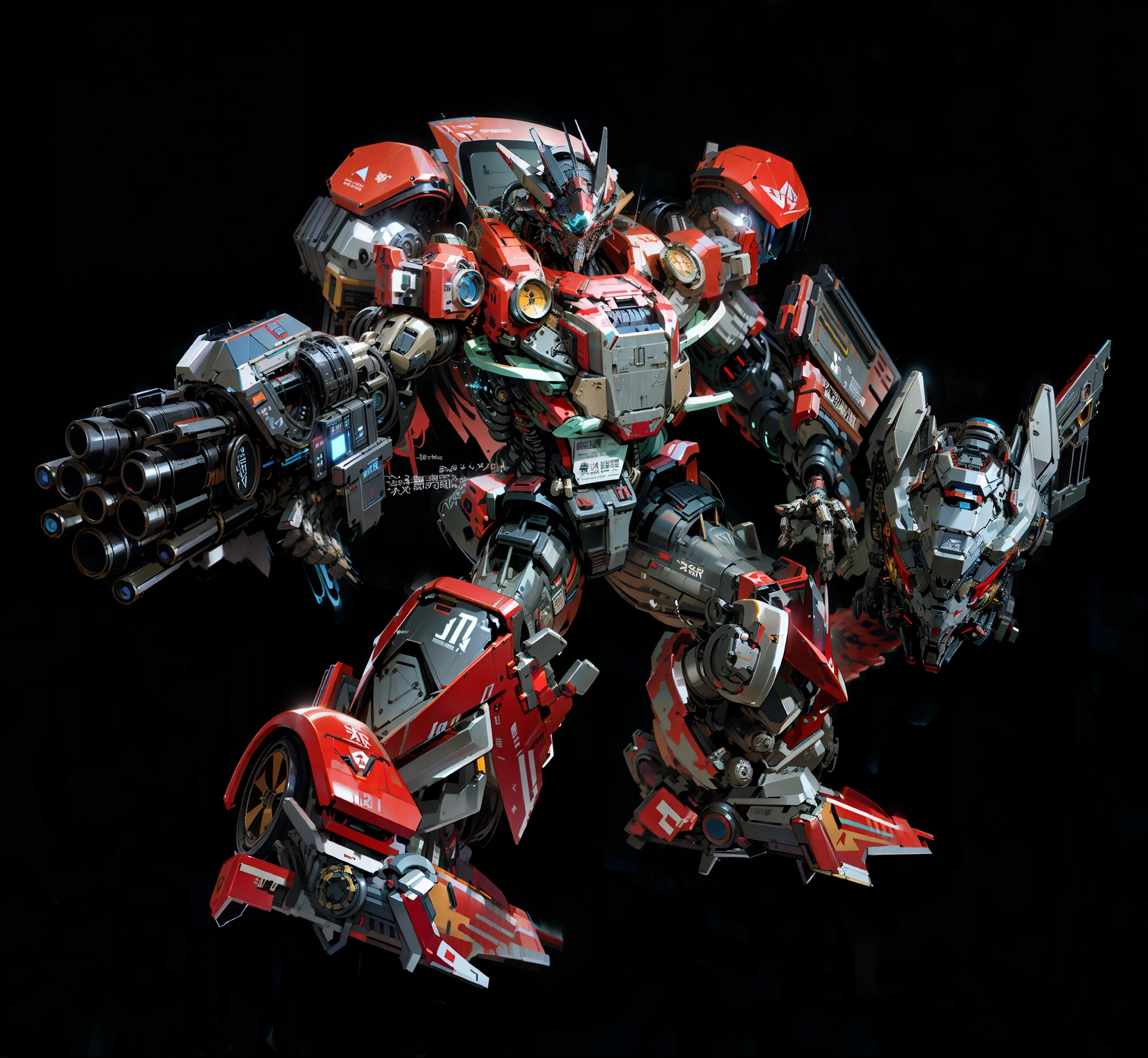 Robot, Epic Robot, Red Livery, Right Hand Throwing Shield, Mechanical, Complex, Real, Humanoid Mecha, Roland Ziervinskis 3d Render Art, Polycount Contest Winner, Humanoid Mecha, 3D Rendering Stylized, Beautiful Robot Character Design, Mecha Portrait, Mecha, Transformer Style, Realism,