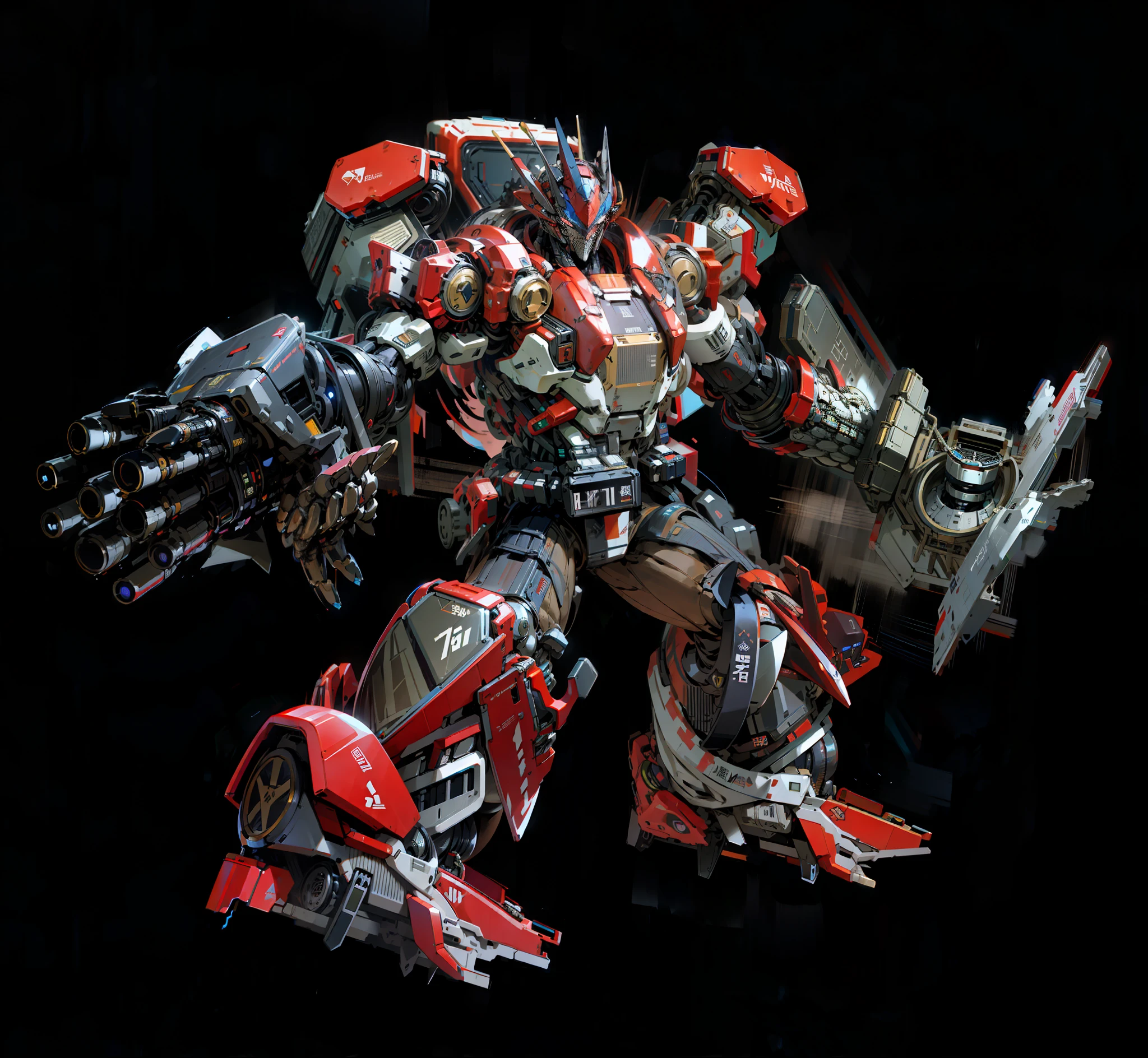 Robot, Epic Robot, Red Livery, Right Hand Throwing Shield, Mechanical, Complex, Real, Humanoid Mecha, Roland Ziervinskis 3d Render Art, Polycount Contest Winner, Humanoid Mecha, 3D Rendering Stylized, Beautiful Robot Character Design, Mecha Portrait, Mecha, Transformer Style, Realism,