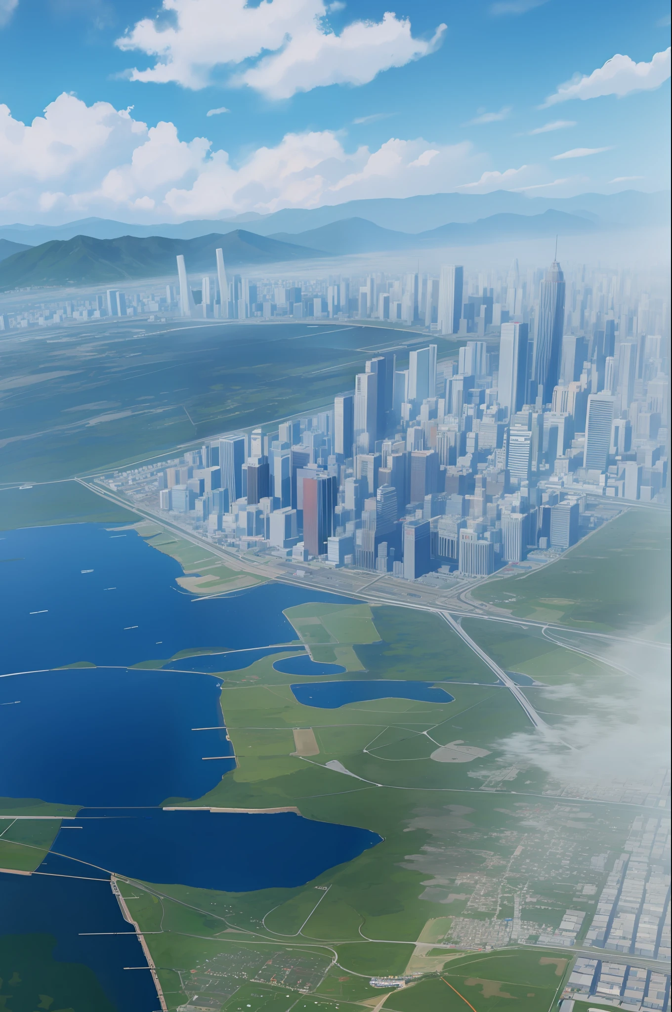 clouds, gtscity, cityscape, mountain ranges, white tabi sock
