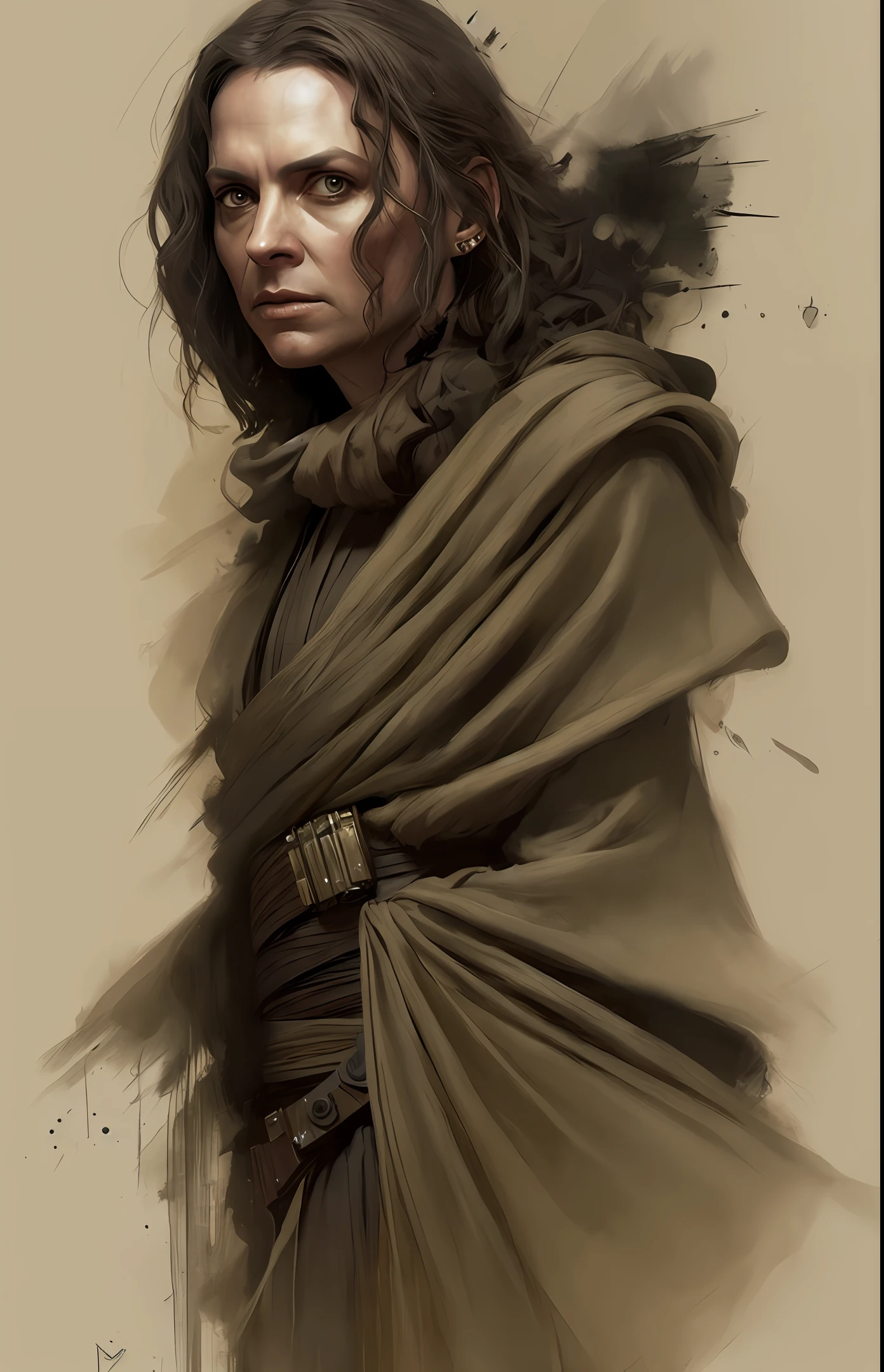 A Star Wars’s Jedi Grandmaster in the style of Mark Demsteader