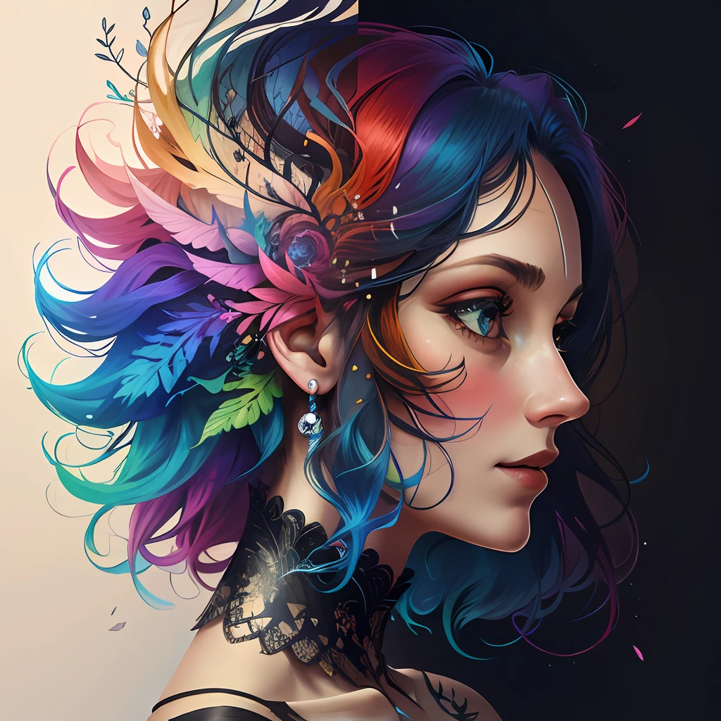 colorhalf00d,, overhead angle of a Woman,