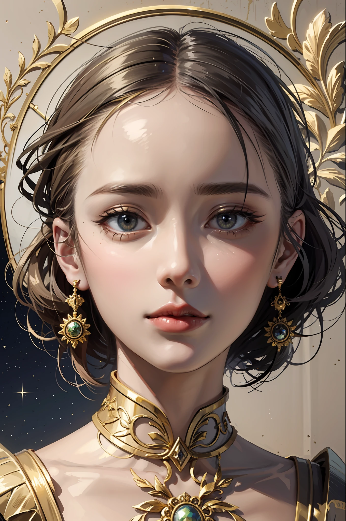 PerfectNwsjMajic, (Masterpiece, Top Quality, Best Quality, Official Art, Beauty and Aesthetics: 1.2), (1 Girl), Extreme Detail, Colorful, Supreme Detail, Official Art, Unity 8k Wallpaper, Ultra Detailed, Beautiful and Aesthetic, Beautiful, Masterpiece, Best Quality, (Zentangle, Mandala, Tangled, Entangled), Holy Light, Gold Leaf, Gold Foil Art, Glitter Drawing, Ribbon