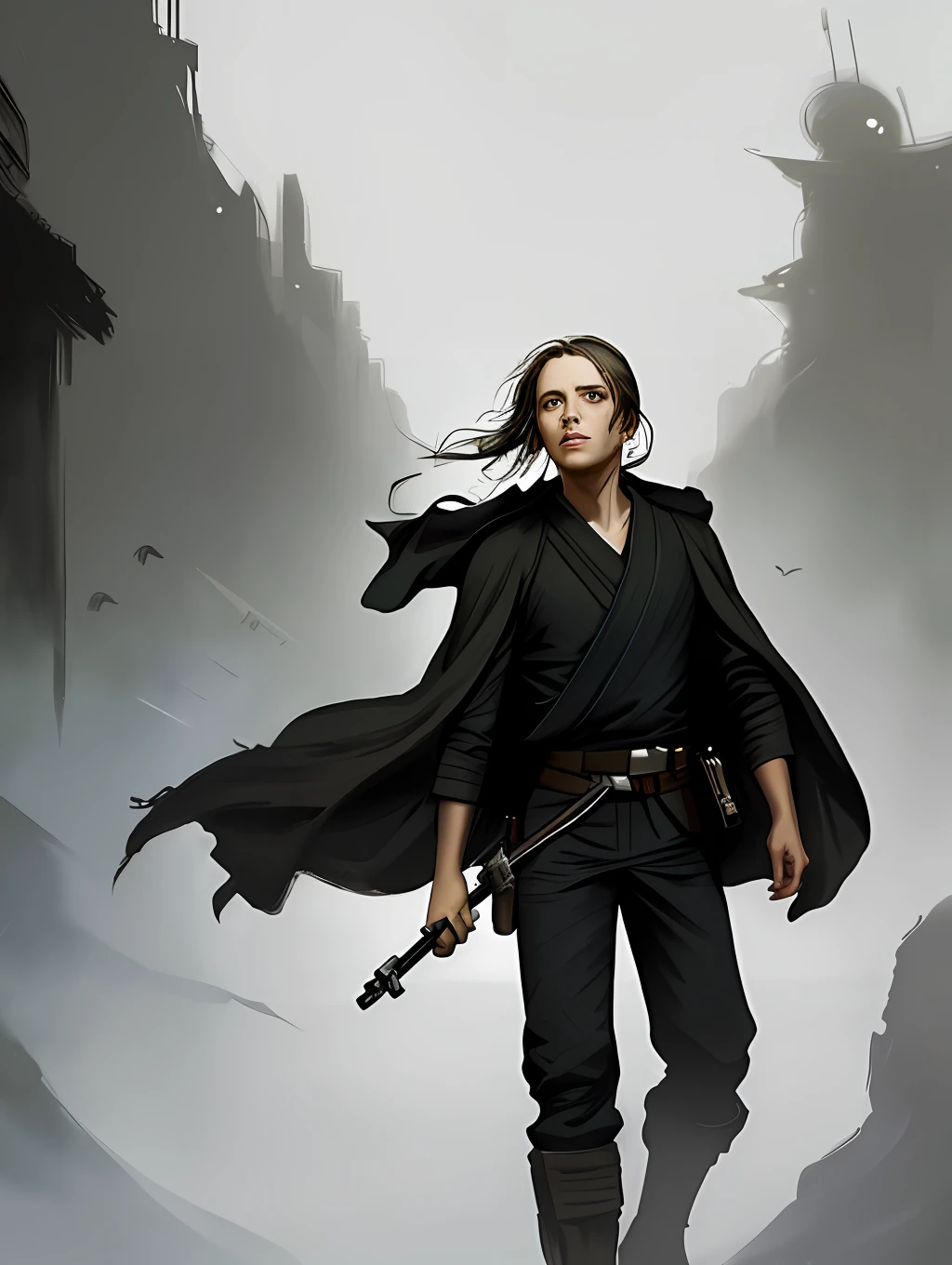 A Star Wars’s Jedi Grandmaster in the style of Mark Demsteader