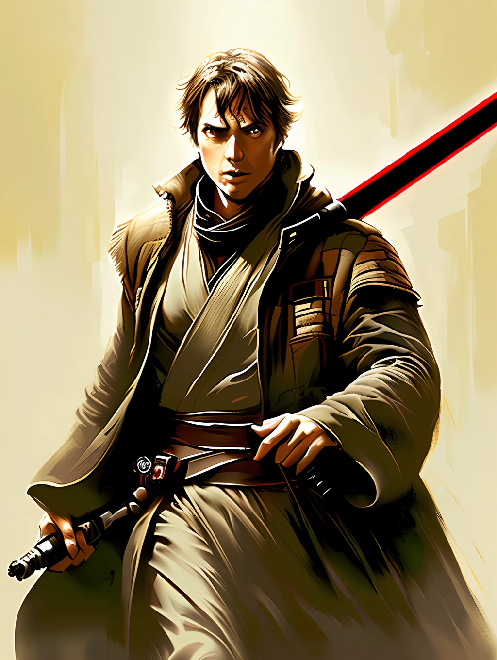 A Star Wars’s Jedi Grandmaster in the style of Mark Demsteader