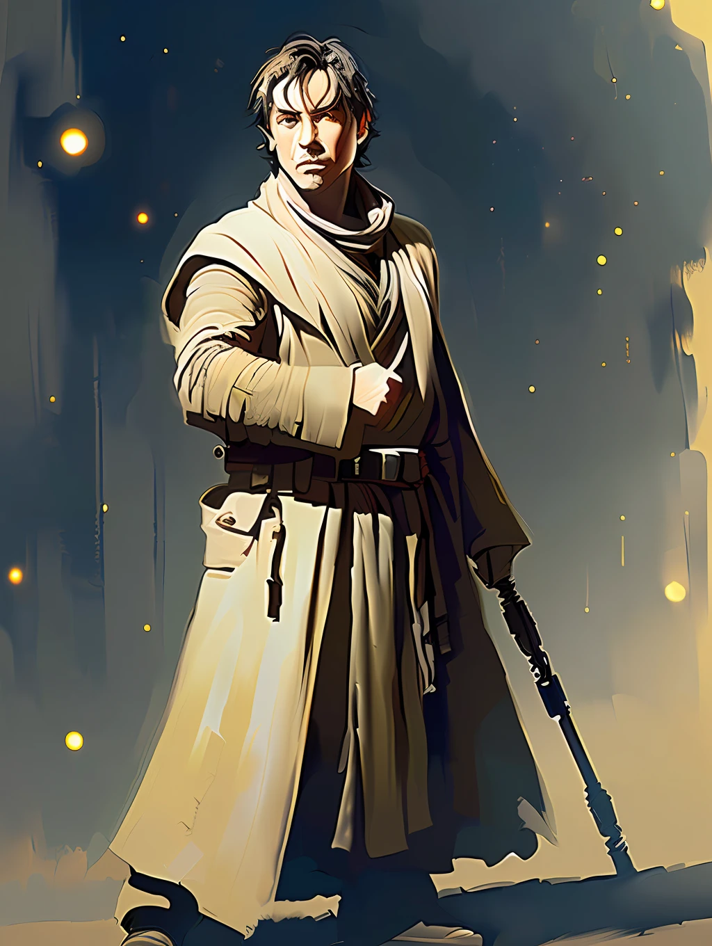 A Star Wars’s Jedi Grandmaster in the style of Mark Demsteader