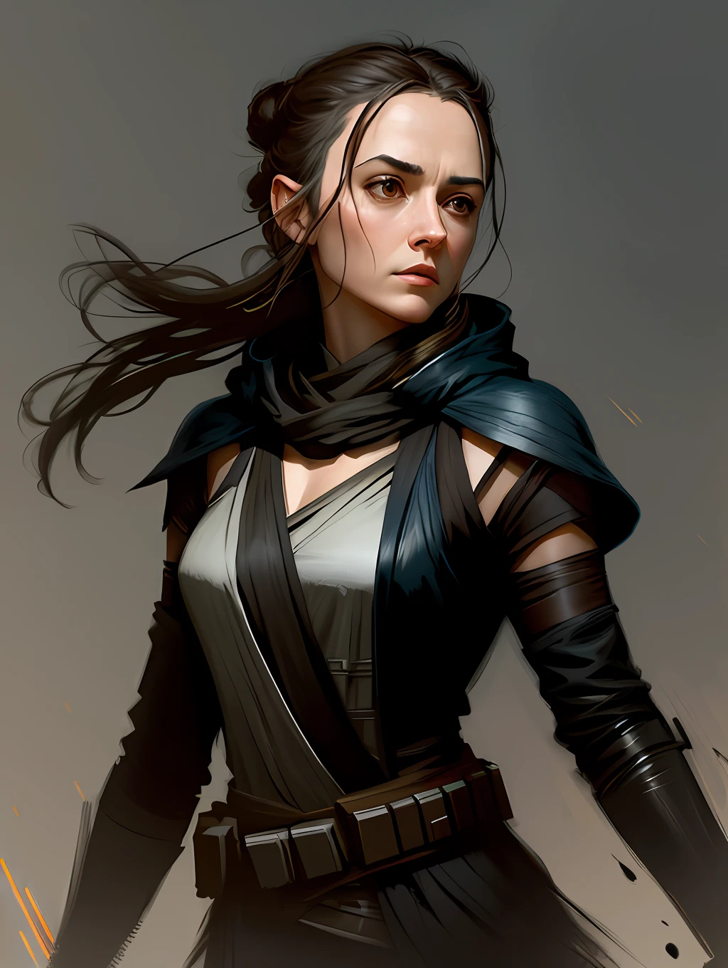 A Star Wars’s Jedi Grandmaster in the style of Mark Demsteader