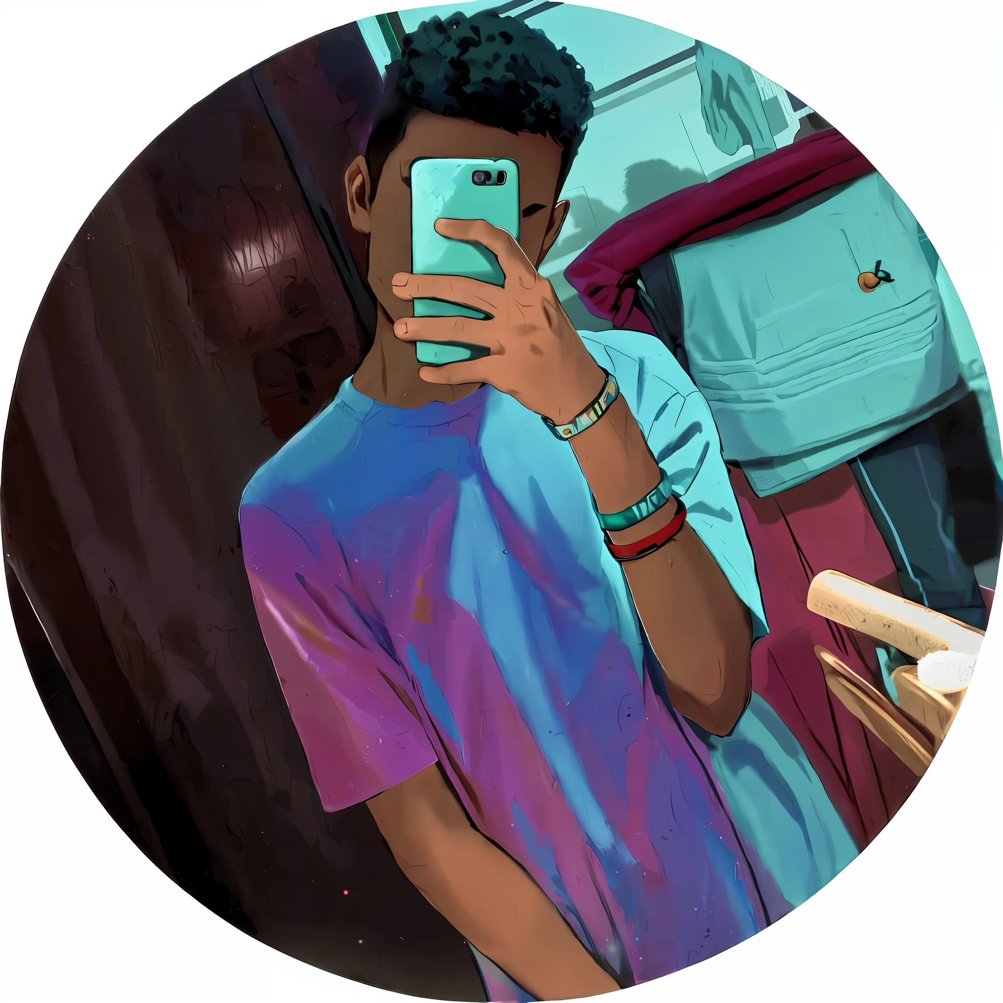 arafed man taking a selfie in a mirror with a cell phone, profile pic, riyahd cassiem, very very low quality picture, raytrayced, in style of tyler mitchell, photo in style of tyler mitchell, ( ( dark skin ) ), profile picture 1024px, xxxtentacion, black teenage boy, profile shot, teen boy