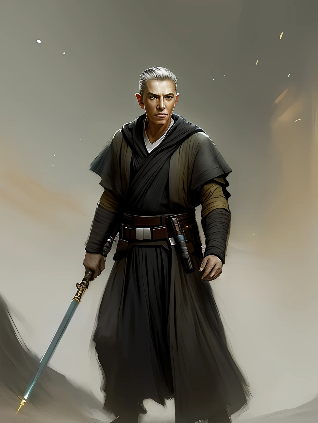 A Star Wars’s Jedi Grandmaster in the style of Mark Demsteader