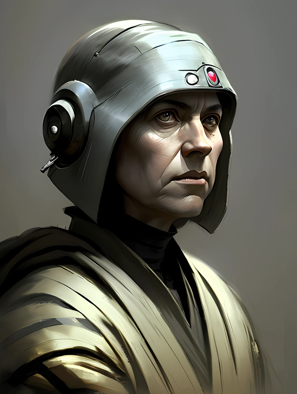 A Star Wars’s Jedi Grandmaster in the style of Mark Demsteader