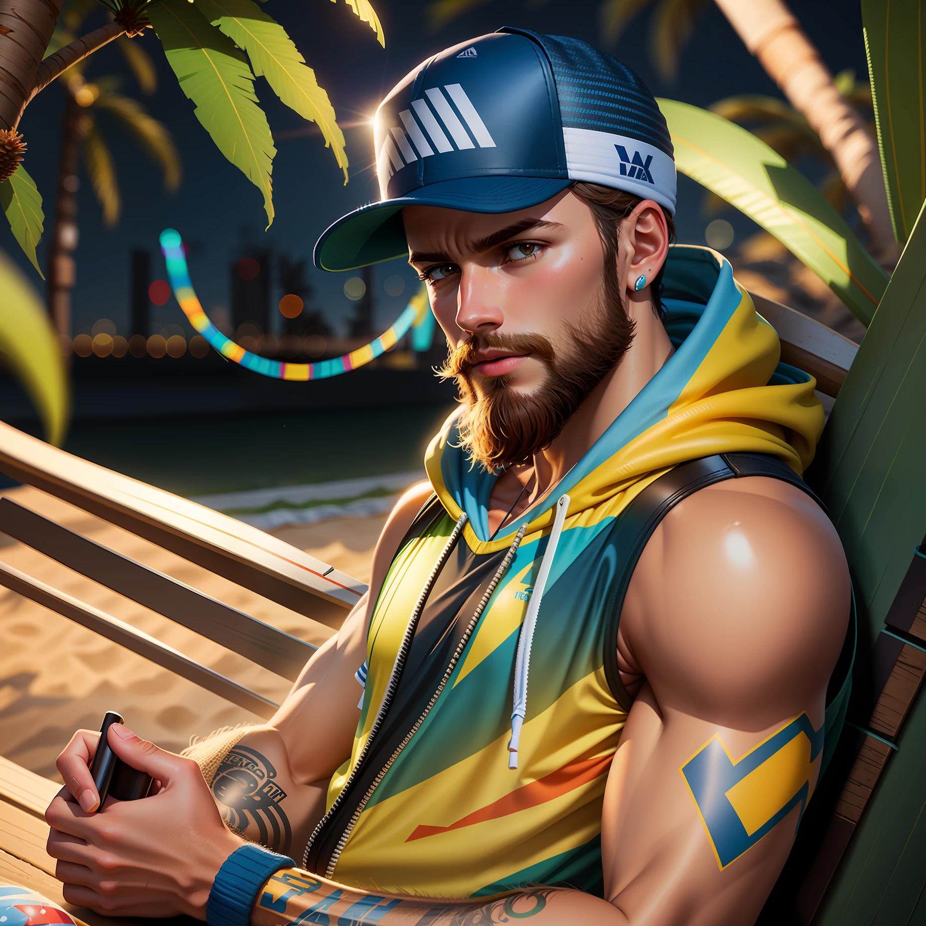 Create a realistic image of a beach tennis game