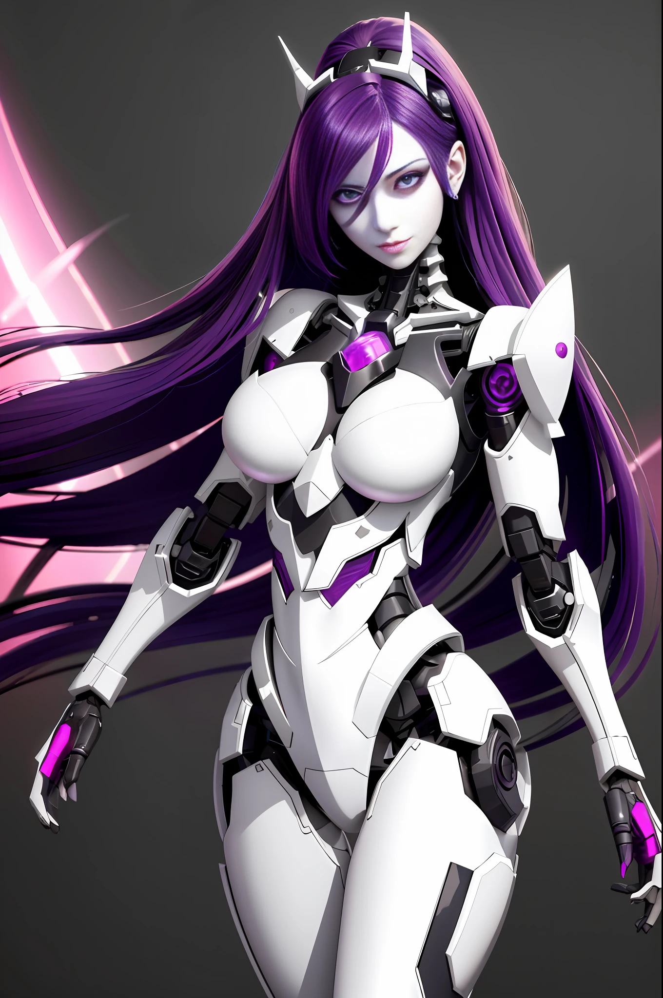 Purple haired woman with long hair and a purple mask, knight portraits of zodiac girl, beautiful cyborg priestess, zodiac girl knights, dark purple hair and cybernetics, cyborg goddess in cosmos, lolth, portrait of a cyborg queen, masterpiece goddess of sadness, mystical techno goddess, highly detailed exquisite fanart, perfect anime cyborg woman, cyberpunk art nouveau! skull style,proportional body,smiling, necromancer,nsfw:1.5, masterpiece, best quality, high quality, high definition, high quality texture, high quality shadow, high detail, beautiful detailed, finely detailed, cg extremely detailed, texture detailed, a realistic representation of the face, realistic, colorful, delicate, cinematic light, side lighting, Lens Flare, Ray tracing, sharp focus, (1girl, __focus__:1.3), (complex details,  makeup, PureErosFace_V1:0.5), (detailed beautiful and delicate face, detailed beautiful and delicate eyes, a perfect face proportion, highly detailed skin, detailed skin, best ratio four fingers and a thumb, arms under the chest, large medium breasts, wide hips, flat belly, slim and thin, __moda__, __cabelo__:1.3), __localização__, ( superior quality, best quality, beautiful and aesthetic: 1.2,  masterpiece), smile, UHD, super detail,(((1 girl))), (cropped abdomen: 1.1), (perfect body: 1.1), (long wavy hair: 1.2), (extremely detailed CG 8k wallpaper), (extremely delicate and beautiful), (masterpiece), (best quality: 1.0), (ultra high resolution: 1.0), beautiful lighting, perfect lighting, realistic shadows, [high resolution], detailed skin, super detailed (((color)))
