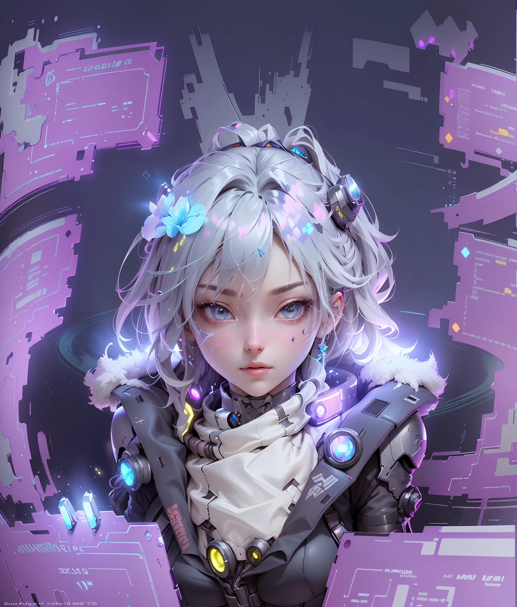 ((Best quality)), ((masterpiece)), (detailed:1.4), 3D, an image of a beautiful cyberpunk female,HDR (High Dynamic Range),Ray Tracing,NVIDIA RTX,Super-Resolution,Unreal 5,Subsurface scattering,PBR Texturing,Post-processing,Anisotropic Filtering,Depth-of-field,Maximum clarity and sharpness,Multi-layered textures,Albedo and Specular maps,Surface shading,Accurate simulation of light-material interaction,Perfect proportions,Octane Render,Two-tone lighting,Wide aperture,Low ISO,White balance,Rule of thirds,8K RAW,