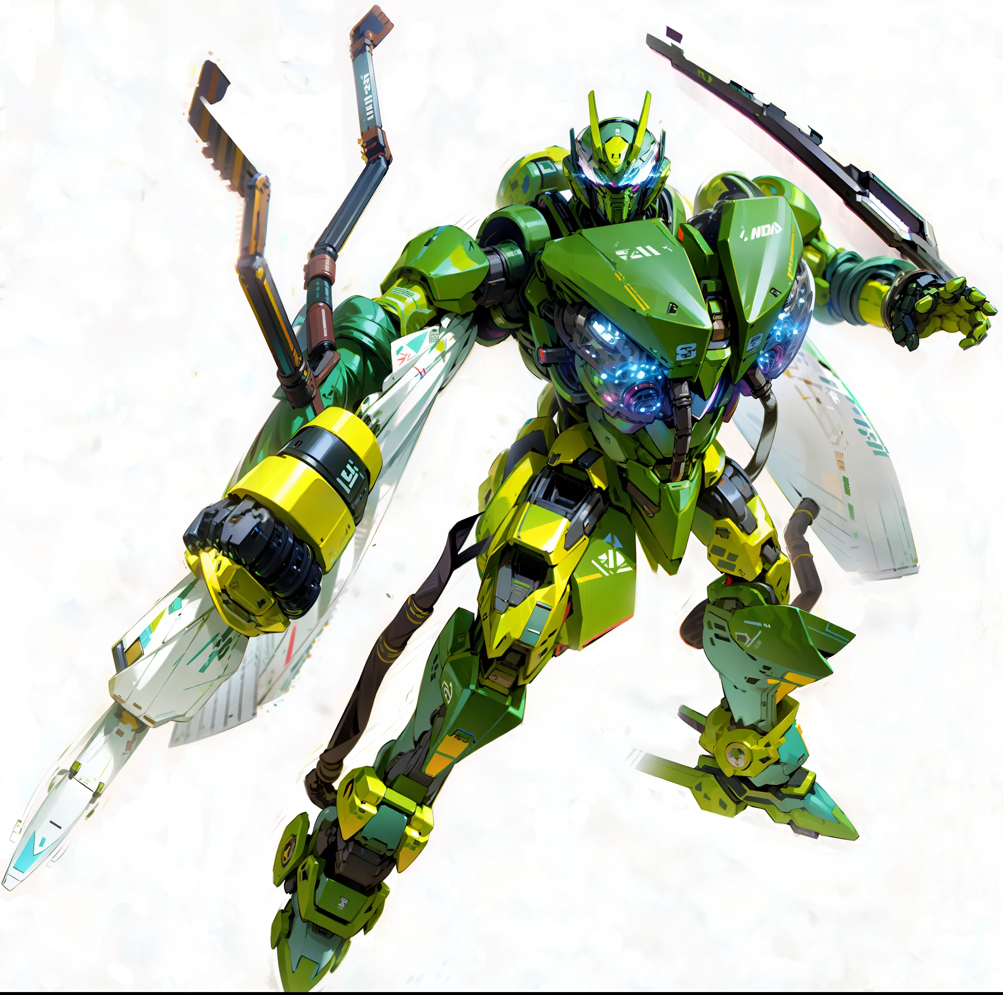 Robot, Epic Robot, Green Livery, Right Hand Pressed Weapon,, Mechanical, Complex, Real, Humanoid Mecha, Roland Zilvinskis 3d Render Art, Polycount Contest Winner, Humanoid Mech, 3D Rendering Stylized, Beautiful Robot Character Design, Mecha Portrait, Mecha, Transformers Style, Realism,