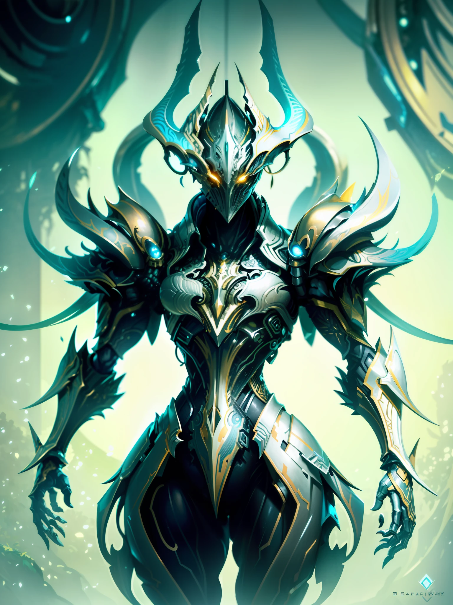 (masterpiece:1.2), best quality, high resolution, unity 8k wallpaper, (illustration:1.0), beautiful detailed, extremely detailed, perfect lighting, extremely detailed CG,glowing eyes,backlighting,
armor,full_armor,warframe,horns, fake horns,
looking at the viewer,solo,perspective,