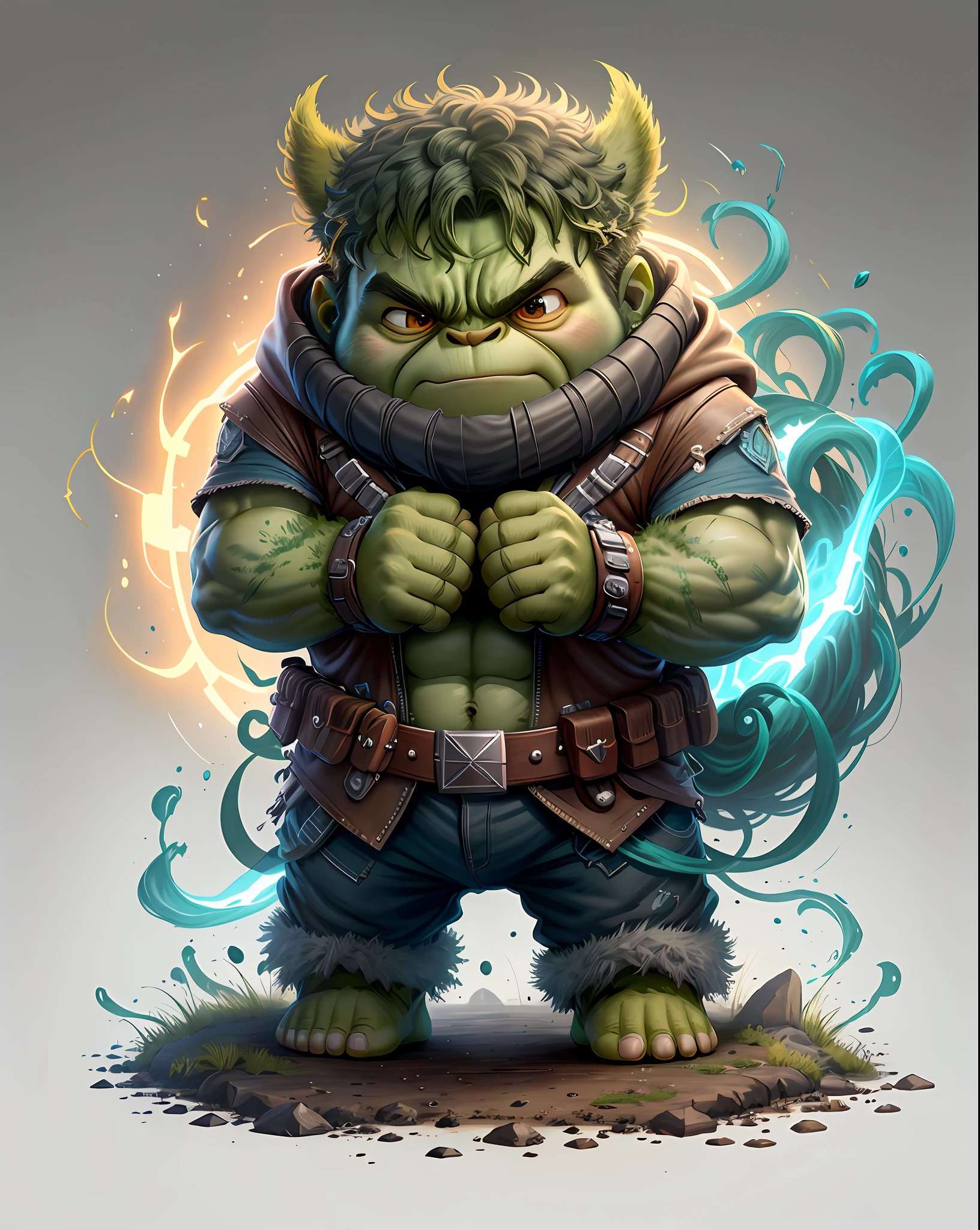 "Create masterpieces of cute creatures with inspired ultra-detailed concept art. The Hulk of Marvel animation, unleash your inner Cu73Cre4ture programmer with the power of steady diffusion and bring your imagination to life! ", high detail, 8k