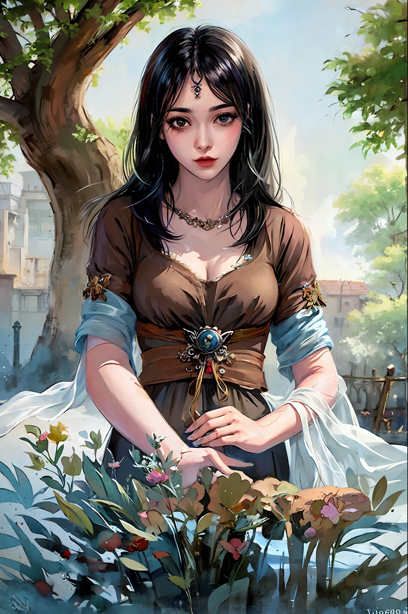 there is a woman with a butterfly on her nose, in digital illustration style, gothic girl, a beautiful art illustration, inspired by Harumi Hironaka