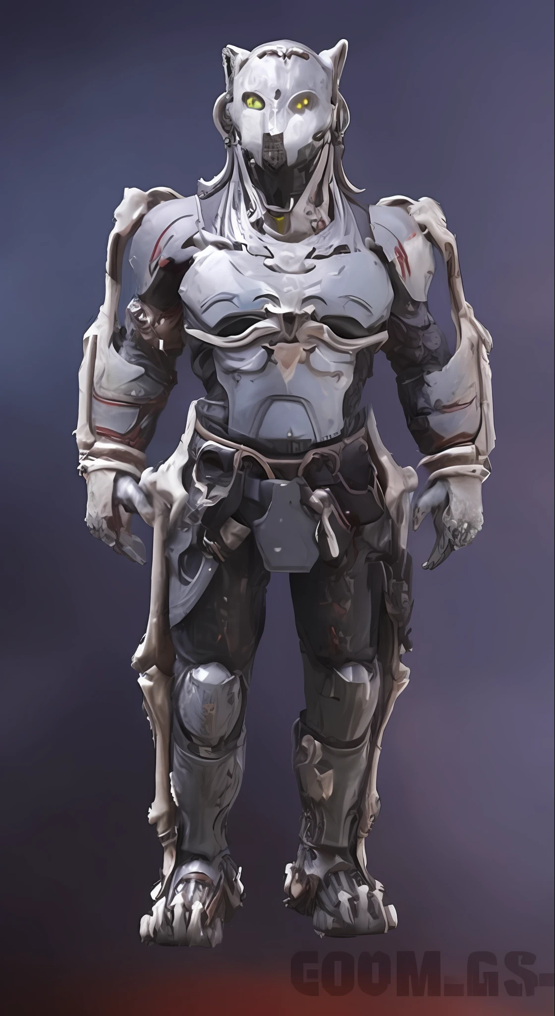 A closeup of a robot with a helmet and a sword, corrupted armor, Infinity Blade armor, detailed full body concept, full-body male organic armor, bone armor, doom slayer of doom eternal, doom slayer, hyper-detailed full-body shot, detailed humanoid, doom eternal zombie, warrior platinum armor, heavy fantasy armor, the doomslayer call of duty mobile