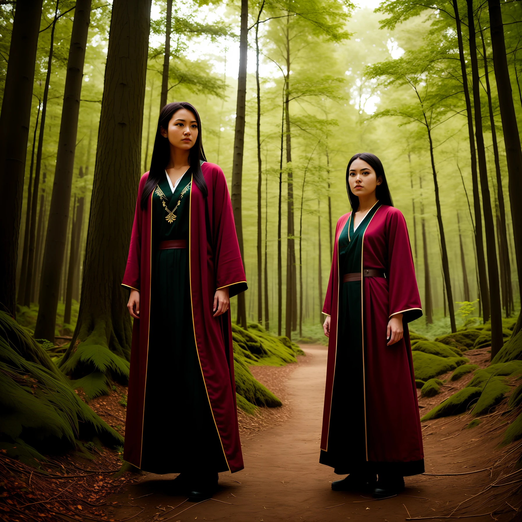 woman, battle robe.,forest