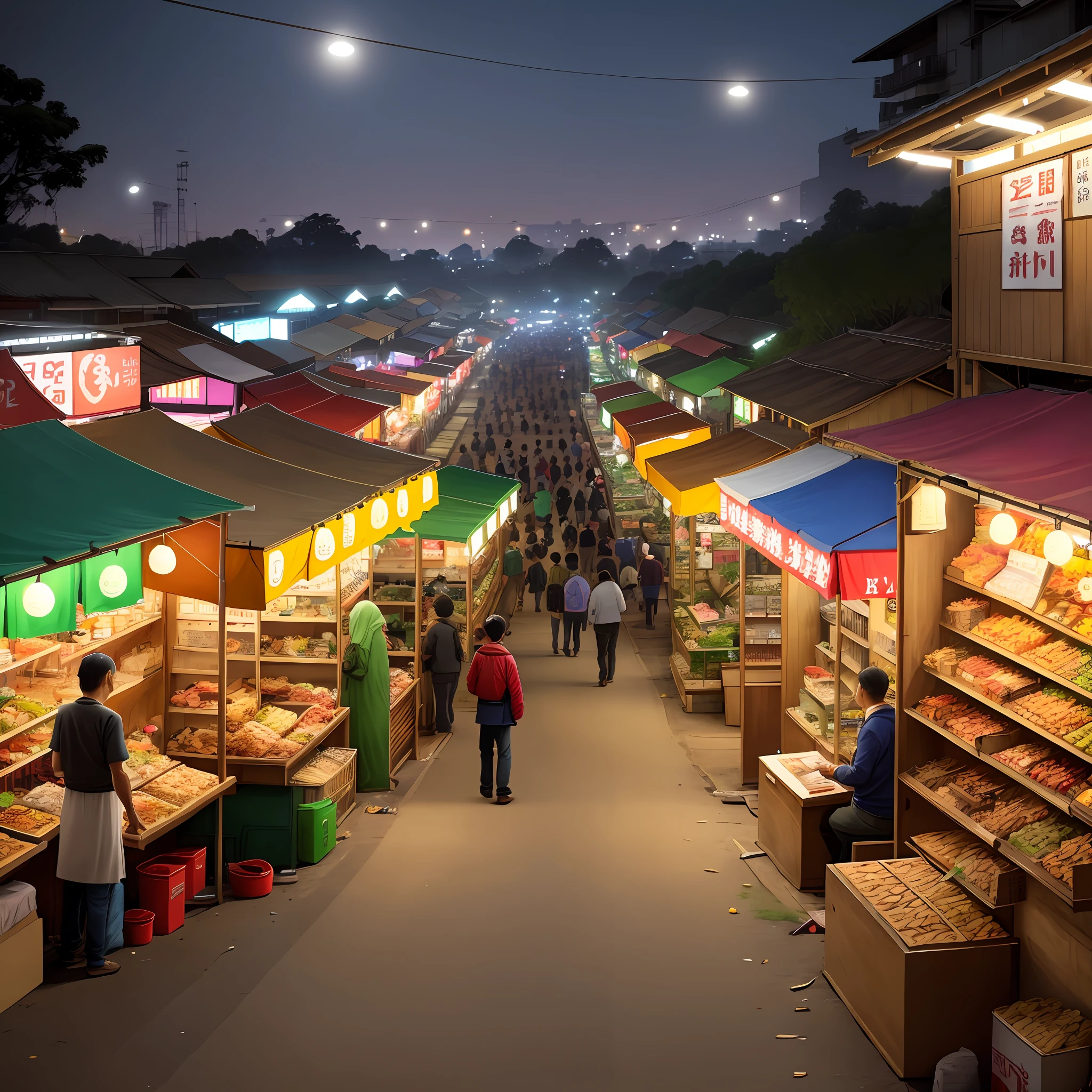 Urban idle land, renovation, night market, and street stall market associated with urban villages