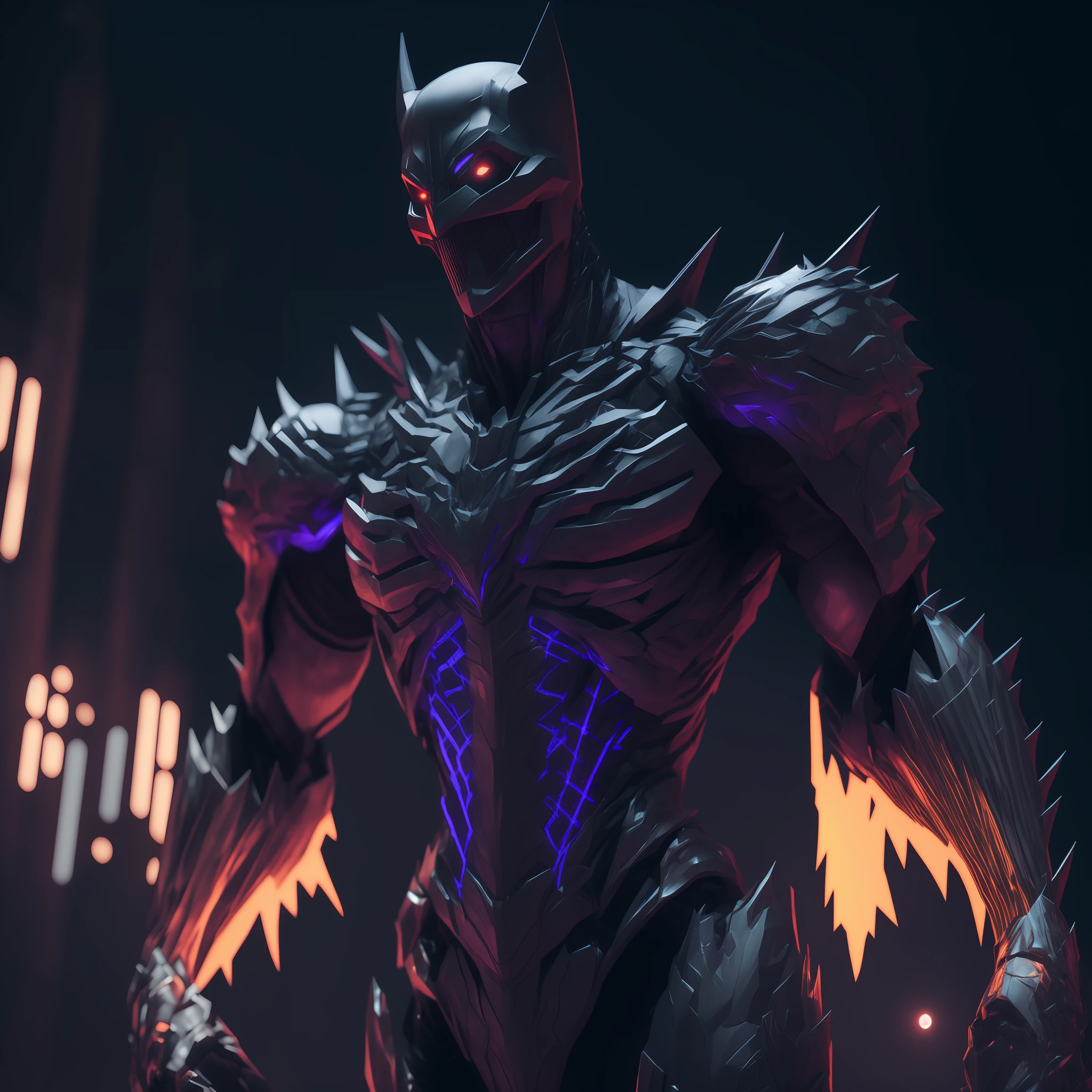 batman statue with glowing armor and glowing eyes in a city, 8k octane render, 8 k octane render, insanely detailed octane render, created in unreal engine 5, cyberpunk batman, 8 k cg render, octane render - 8 k, black octane render, octane render 8 k hdr, rendered in unreal engine 5, 8 k 3 d octane render, octane render cinematic