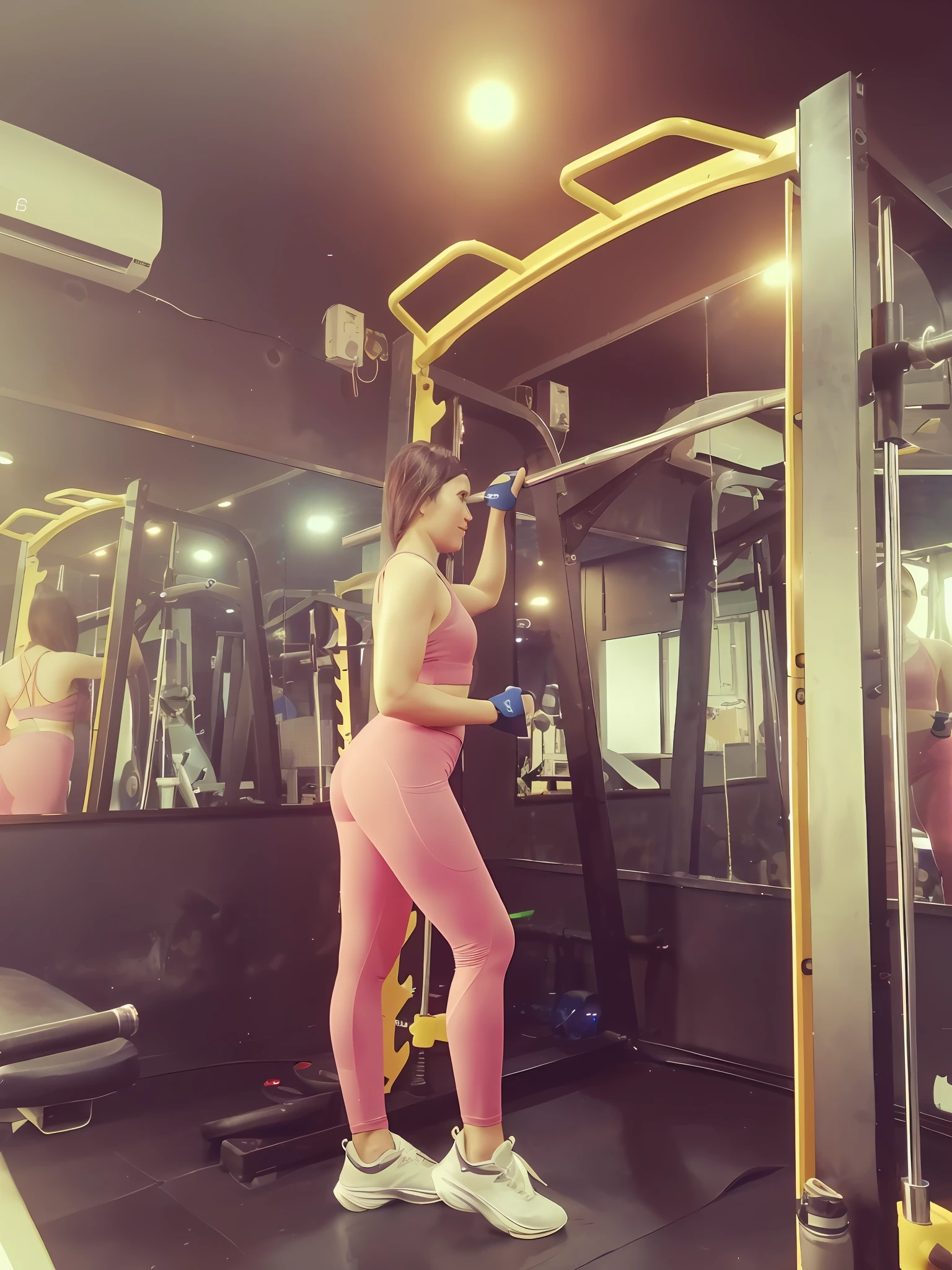 best quality, ultra high res,detailed face and eyes, (photorealistic:1.4), 1girl, 26 years old girl,, sports bra, from behind,(leotard:1.3),((short yoga pants:1.3)),looking at viewer, smiling, cute, huge ass, (ray tracing:1.4),(long legs:1.4),big breast,narrow waist,(from behind:front:1.1)Big Ass,Big Tips,Super Sexy Model Body