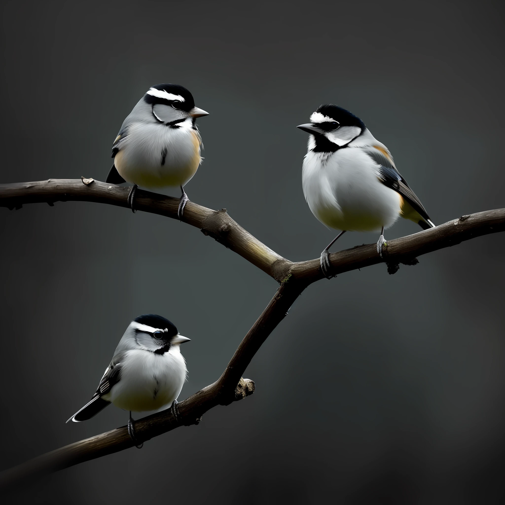 a small bird perched on a branch in a dark room with a light shining on it's back , chaingirldark style ultra detailed, trending on artstation, concept art, octane render, unreal engine