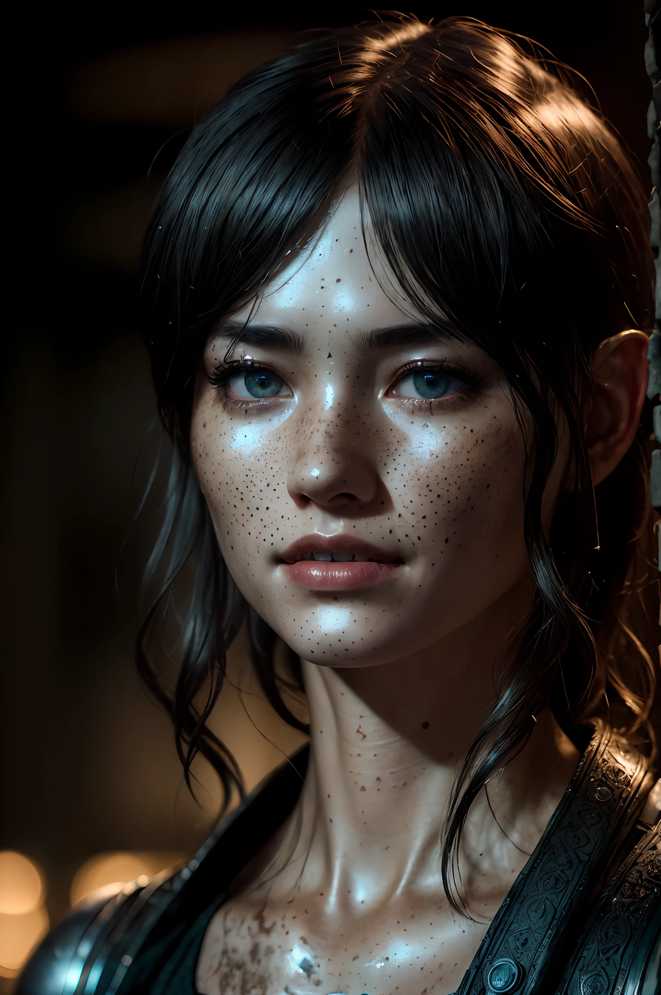 Film, ((Face close-up)), best quality, sharp graphics, diffuse light, (The detail is clear for every hair on the face), 1elf, angelic, sexy, nsfw, sexy woman, depth of eyes, (go, fantasy, (beautiful illuminated eyes), realistic photo, hdr, nikon d850, ((vibrant, realistic photo, realistic, dramatic, sharp focus, 8k)), (light freckles: 0.6), subsurface dispersion, sharp, retouched and complex details, by Greg Rutkowski, by (Jeremy Lipking,:0.8), ((junji ito)), by ralph bakshi,((Silent Hill)), HR Giger, Beksinski, (complex details: 1.12), hdr, (intricate details, hyperdetailed:1.15), apocalyptic background, background stuff, highly detailed, (dark:1.3), dark, faded, hdr, (fantastic atmosphere:0.8)