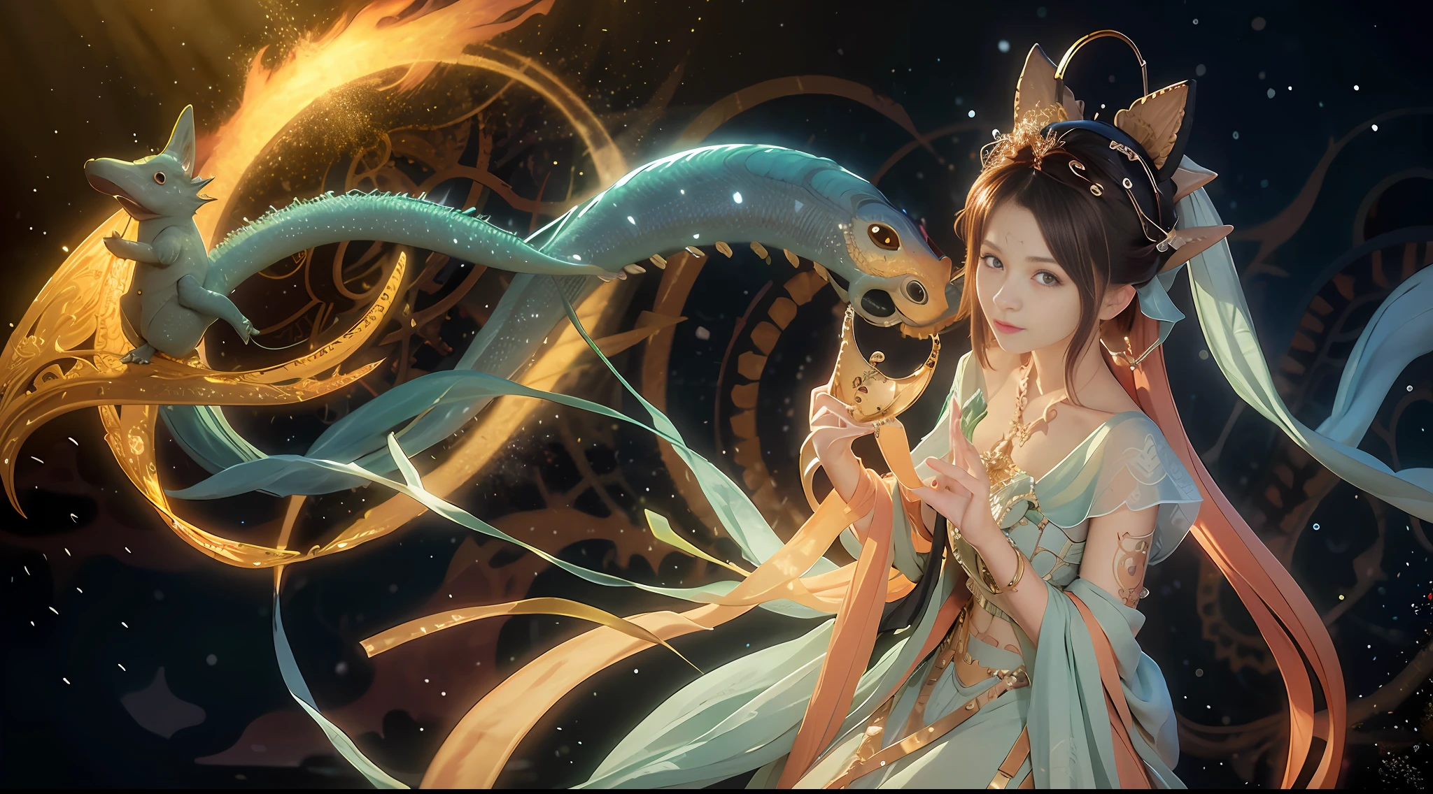 lora:CuteCreatures:0.9, cute creature programer, phantasy lizard mage warrior, hi-res, 8k uhd,clear background