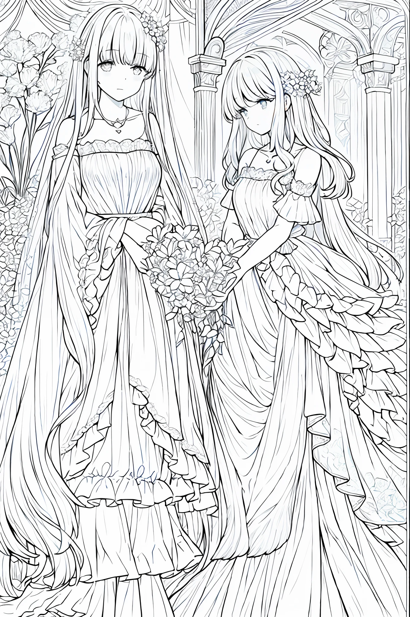 flower, Lisianthus , in the style of light pink and light blue, dreamy and romantic compositions, pale pink, ethereal foliage, playful arrangements, long hair,
Ichiro, clean lineart