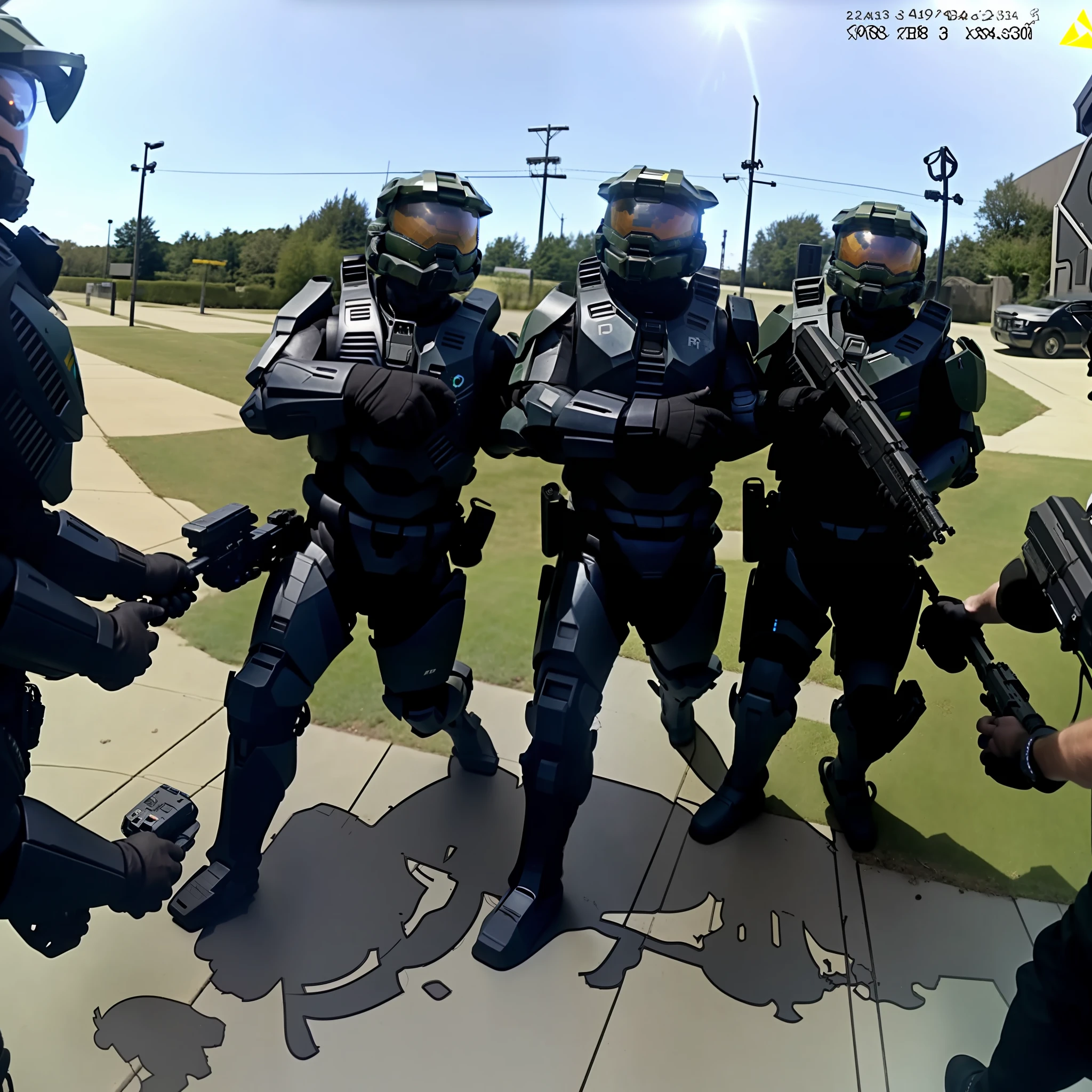 Bodycam footage of Halo Master Chief being arrested