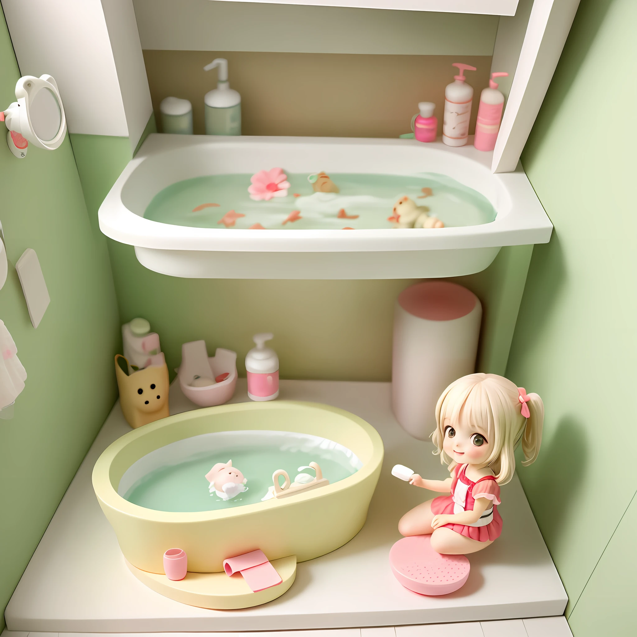 Little loli, bathroom, bath, cute, happy