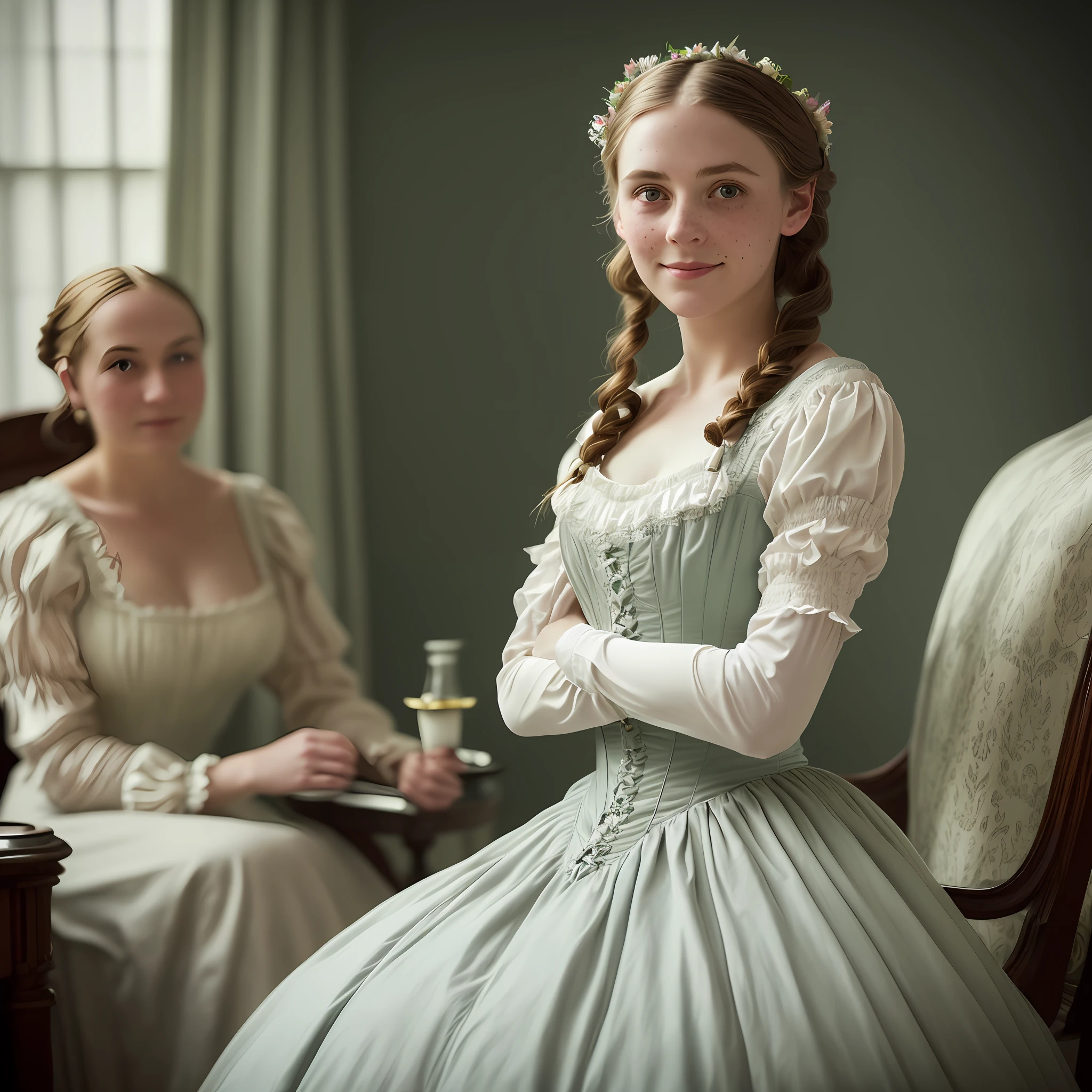 Amazingly beautiful British girls
mature 30 years old, at her best age, standing alone in front of the camera, smiling at the camera, smiling, liking you, embarrassed, blushing,
19th century, Belle Époque, Victorian, ((It's night)), candlelight, (bedroom)
corset, white stockings,
Les Misérables, Cosette, realistic proportions, historical films,
Victorian hairstyles, braids, loop hair,
realistic face, visible veins, moles, hair, blood vessels, hair on the arms, fine spots, (((freckles)), long eyelashes, average proportions, healthy figure, big,
(Nice to meet you), (Vivid), (Digital Color), (Nikon), (α7),(Unreal Engine), (Color Photography), (Color Photography), (Color Photography), (Portrait Photography), (Ultra HD: 1.2), (Photorealism: 1.4), (8K, RAW Photography: 1.2), (Soft Focus: 1.4), (18 years old) : 1.3), (Sharp Focus: 1.4), Beautiful face with attention to detail, award-winning photo of lonely and beautiful young Caucasian (Victorian woman: 1.6) (Gorgeous Victorian bedroom: 1.2) (Victorian Wallpaper: 1.2) (Victorian bed: 1.2) (Victorian furniture: 1.2) (Victorian Carpet: 1.2) (Rich: 1.4), erotic, sensual, pubic hair, candlelight , (()), Brothel, Luxury, (Colored Photography), (Portrait Photography), (Ultra High Resolution: 1.2), (Photorealism: 1.4), (8K, RAW Photo: 1.2), (Soft Focus: 1.4), (18 years old: 1.3), (Sharp Focus: 1.4), Zoom in on face, Close-up on face, Head shoot, Zoom in on head, Close up, ID photo,