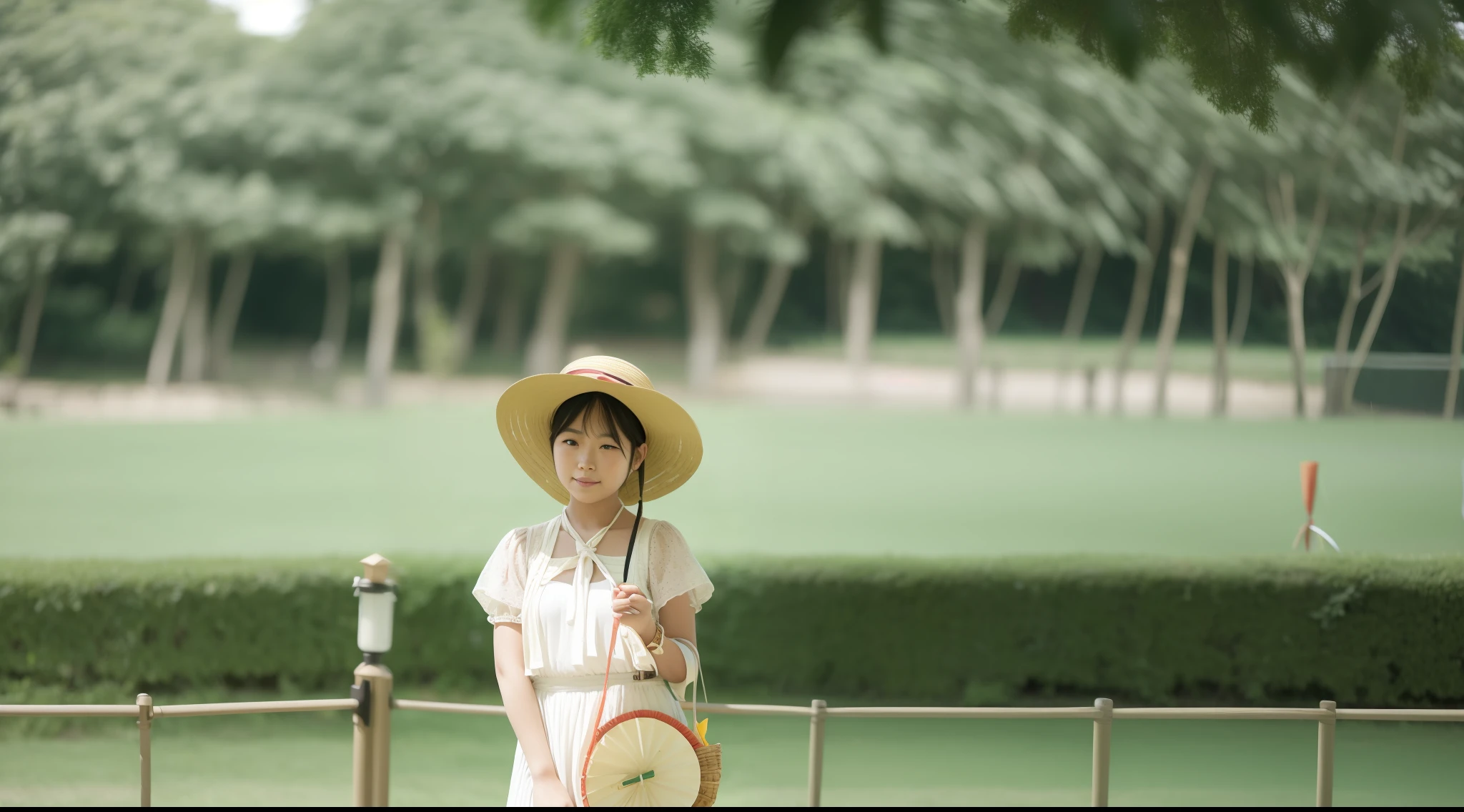 araffe girl in a straw hat holding a pinwheel and a bag, asian woman made from origami, taken with canon eos 5 d, taken with canon eos 5 d mark iv, photo taken with canon 5d, taken with canon 8 0 d, photo taken with nikon d 7 5 0, photo taken with nikon d750
