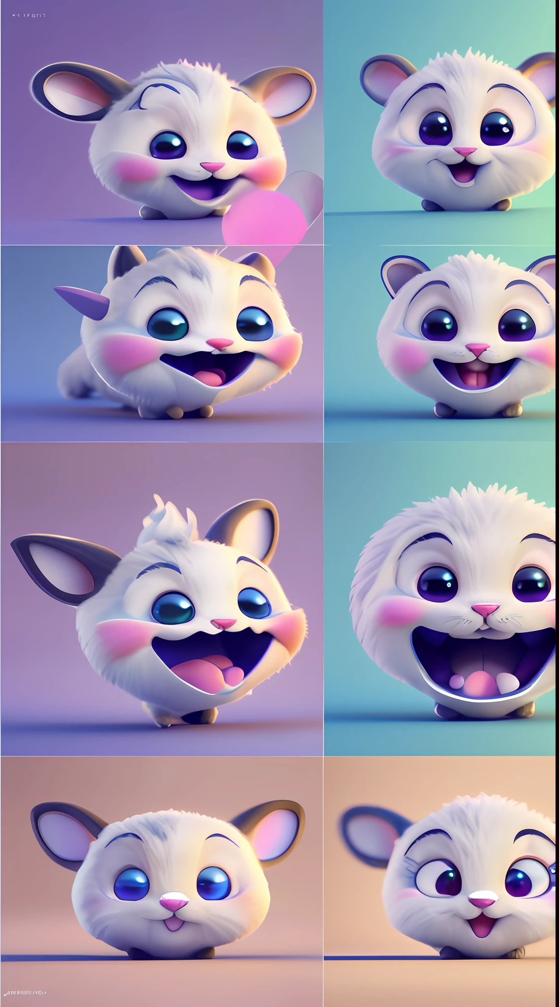 Close-up of a bunch of different cat pictures, cute 3D renderings, cute characters, cute digital art, cute! c4d, 3d characters, cartoon rendering keyboard, digital art emoji collection, cute digital painting, cute cartoon characters, pixar cute character design, characters 8k symmetry, cute characters, cute detailed digital art, 3 d cartoon with white background