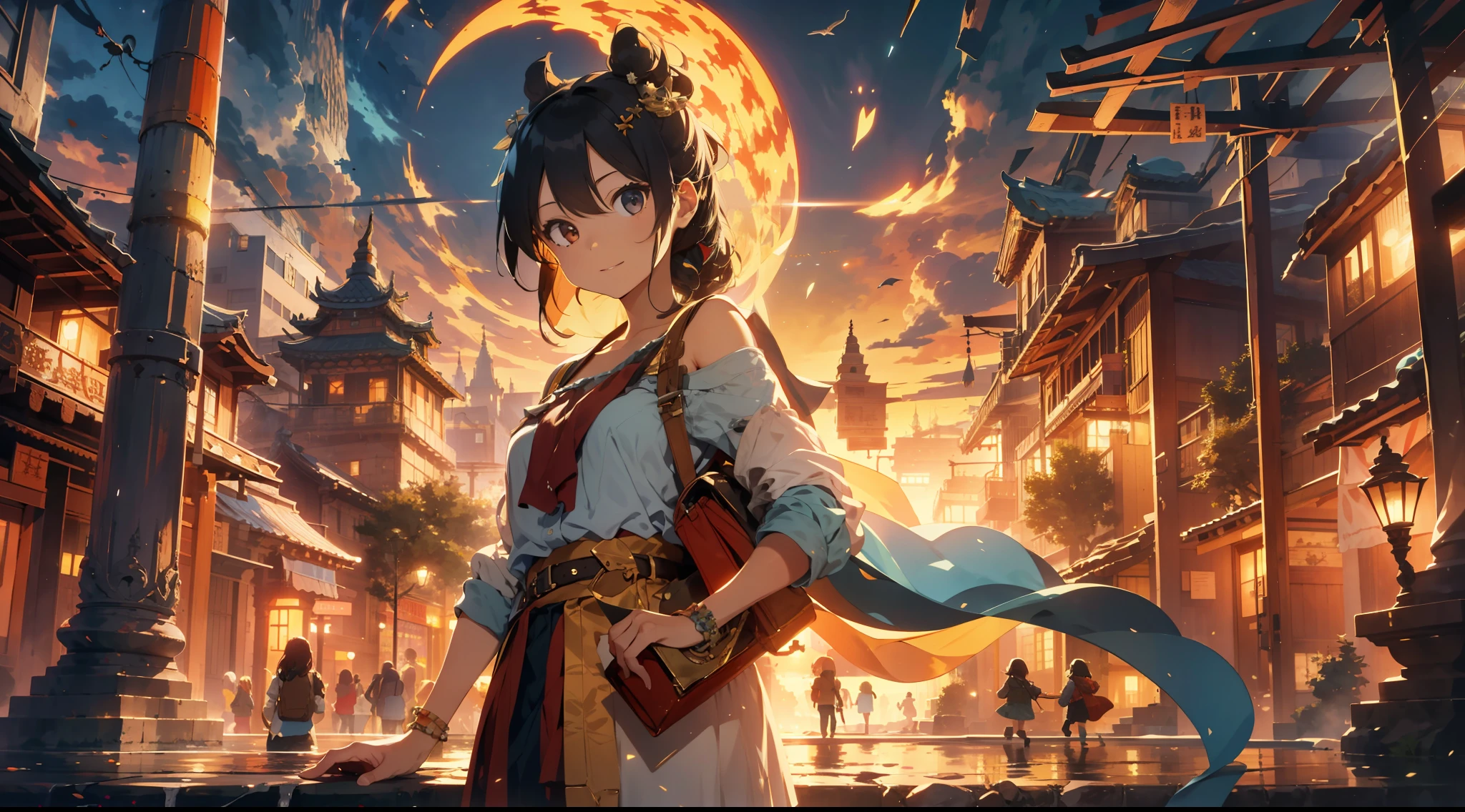 absurdres, highres, ultra detailed, (1girl:1.3),
BREAK
, Design a beautiful temple scene, with intricate architecture, lush gardens, and a sense of peace and spirituality.
BREAK
, Create an image of a destructive demon, with fearsome features, dark powers, and a thirst for chaos and ruin.
BREAK
, Design an image with a fisheye lens effect, capturing a wide field of view with a distinctive, curved perspective.
BREAK
, Create a rooftop view in an urban setting, with panoramic cityscapes, dramatic skylines, and a sense of elevation.
BREAK
, Illustrate a tender moment between a parent and child, capturing their bond, love, and connection.
BREAK
, Illustrate an image using pointillism, with tiny dots of color meticulously placed to create a cohesive and visually stunning whole.