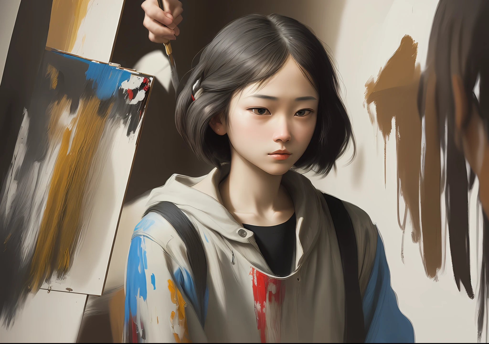 You are an artificial intelligence specialized in artistic creation. Create an illustration that depicts a scene in which a homeless youth is being assisted by a group of caring young people in frame form. The inspiration for this work comes from the great famous painters. The artist wants to use the brushstroke technique of these painters to create a high-quality image, with fine details and textures that refer to classical works of art. Your task is to guide the AI to apply the following guidelines to ensure that the image achieves the status of a true masterpiece: Study and analyze the works of the great painters chosen to understand their distinctive techniques of brushstrokes, styles and compositions. Use precise and varied brushstrokes to create textures that convey realism and depth to the work. Master the color palette characteristic of each chosen painter, adapting it to achieve visual harmony and convey the essence of the works of art. Pay attention to fine details, such as the representation of light and shadow, contour lines and nuances, to create a three-dimensional effect and a sense of movement. Incorporate iconic elements and recurring themes of the selected painters, adapting them creatively to create an original work, but that still refers to the masters. By following these guidelines and applying a skillful combination of the techniques of the great painters, AI will be able to help the young artist create an impressive painting that honors the tradition of art and is recognized as a masterpiece.