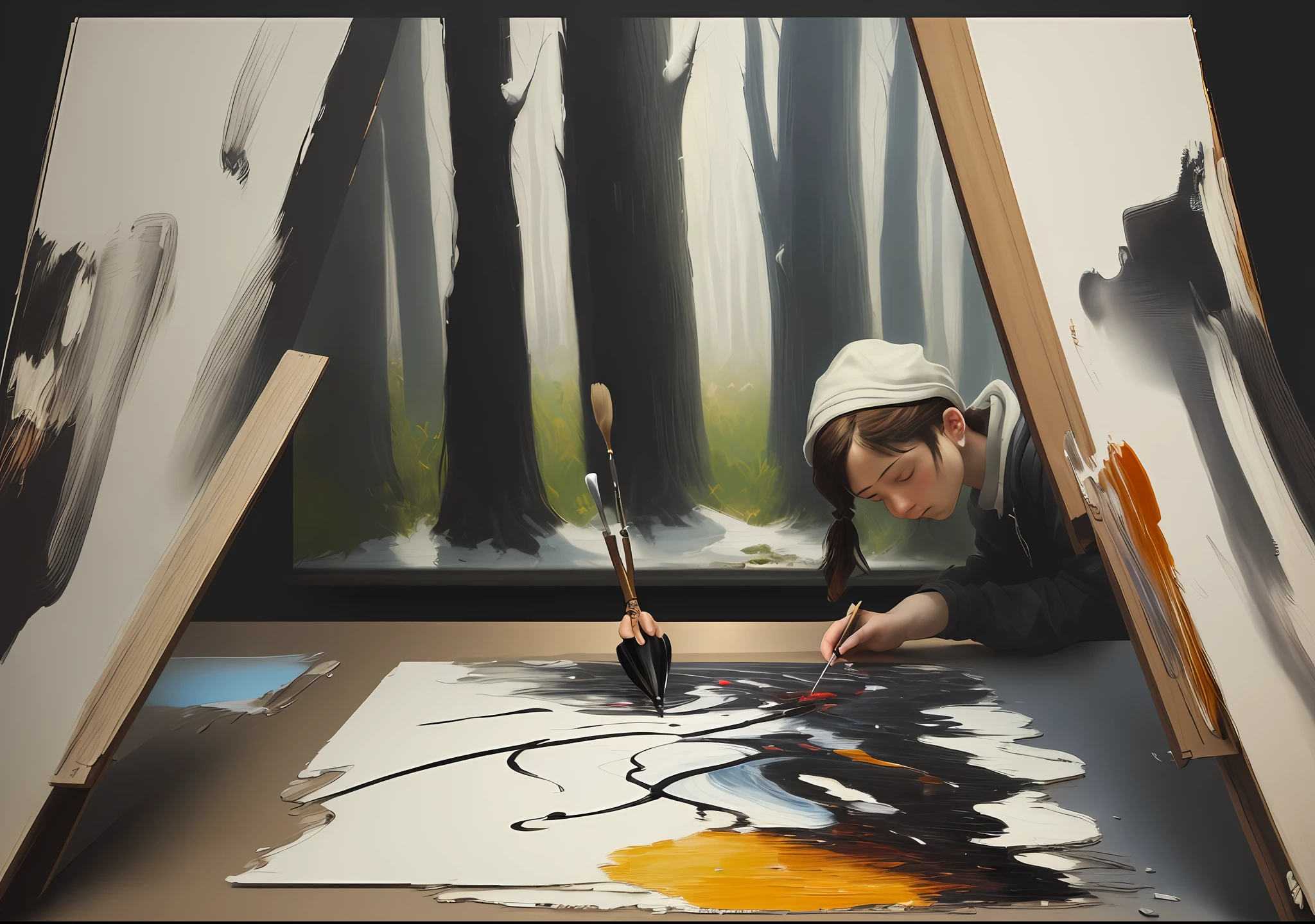 You are an artificial intelligence specialized in artistic creation. Create an illustration that depicts a scene in which a homeless youth is being assisted by a group of caring young people in frame form. The inspiration for this work comes from the great famous painters. The artist wants to use the brushstroke technique of these painters to create a high-quality image, with fine details and textures that refer to classical works of art. Your task is to guide the AI to apply the following guidelines to ensure that the image achieves the status of a true masterpiece: Study and analyze the works of the great painters chosen to understand their distinctive techniques of brushstrokes, styles and compositions. Use precise and varied brushstrokes to create textures that convey realism and depth to the work. Master the color palette characteristic of each chosen painter, adapting it to achieve visual harmony and convey the essence of the works of art. Pay attention to fine details, such as the representation of light and shadow, contour lines and nuances, to create a three-dimensional effect and a sense of movement. Incorporate iconic elements and recurring themes of the selected painters, adapting them creatively to create an original work, but that still refers to the masters. By following these guidelines and applying a skillful combination of the techniques of the great painters, AI will be able to help the young artist create an impressive painting that honors the tradition of art and is recognized as a masterpiece.