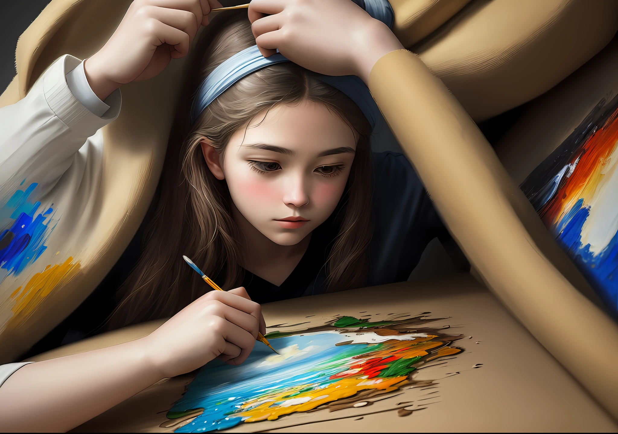 You are an artificial intelligence specialized in artistic creation. Create an illustration that depicts a scene in which a homeless youth is being assisted by a group of caring young people in frame form. The inspiration for this work comes from the great famous painters. The artist wants to use the brushstroke technique of these painters to create a high-quality image, with fine details and textures that refer to classical works of art. Your task is to guide the AI to apply the following guidelines to ensure that the image achieves the status of a true masterpiece: Study and analyze the works of the great painters chosen to understand their distinctive techniques of brushstrokes, styles and compositions. Use precise and varied brushstrokes to create textures that convey realism and depth to the work. Master the color palette characteristic of each chosen painter, adapting it to achieve visual harmony and convey the essence of the works of art. Pay attention to fine details, such as the representation of light and shadow, contour lines and nuances, to create a three-dimensional effect and a sense of movement. Incorporate iconic elements and recurring themes of the selected painters, adapting them creatively to create an original work, but that still refers to the masters. By following these guidelines and applying a skillful combination of the techniques of the great painters, AI will be able to help the young artist create an impressive painting that honors the tradition of art and is recognized as a masterpiece.