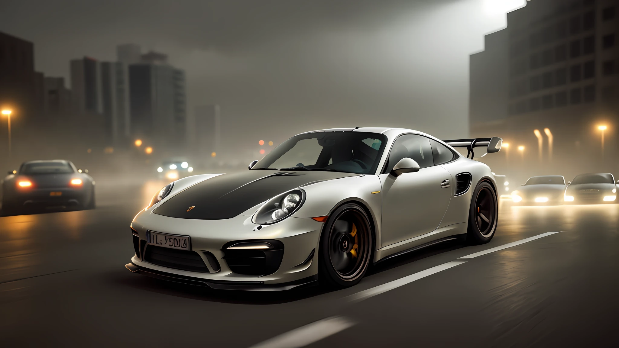 a lowered Porsche drifting in a city at night (((cinematic lighting))), forza, chrome rims, soft cinematic light, adobe lightroom, photolab, hdr, immense detail, photorealism, professional photography, dynamic scene, dynamic lighting, 8 k, motion blur, dust, trend in artstation, highly detailed, (highly detailed), style frame, crowned, unreal engine, octane rendering,