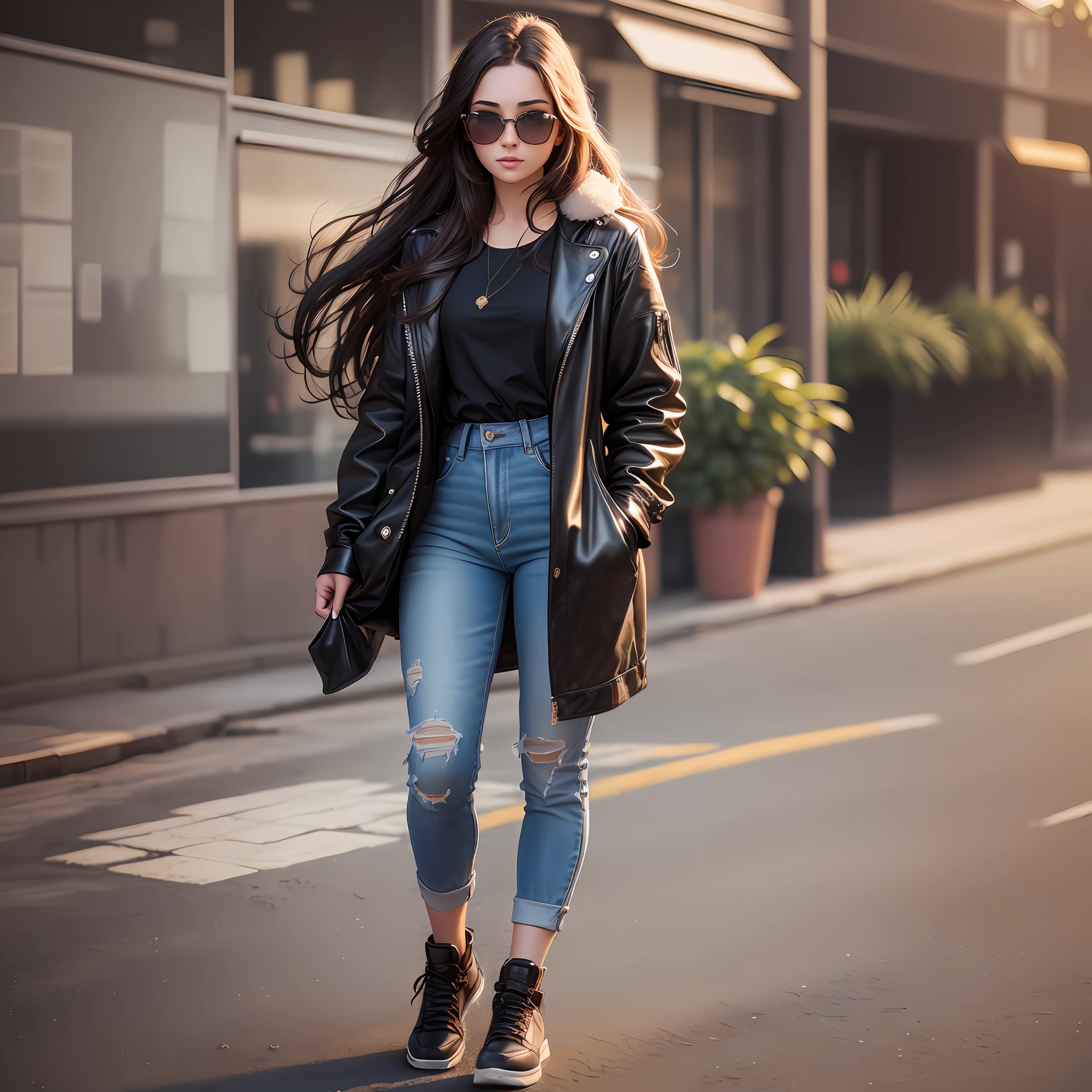 (high quality photo), (studio lights), (portrait photography), ((full body photo)), (young woman:1.1), (pretty:1.1), (sunglasses), (realistic:1.2), (hyperrealistic:1.3), (20-year-old:1.05), 1girl