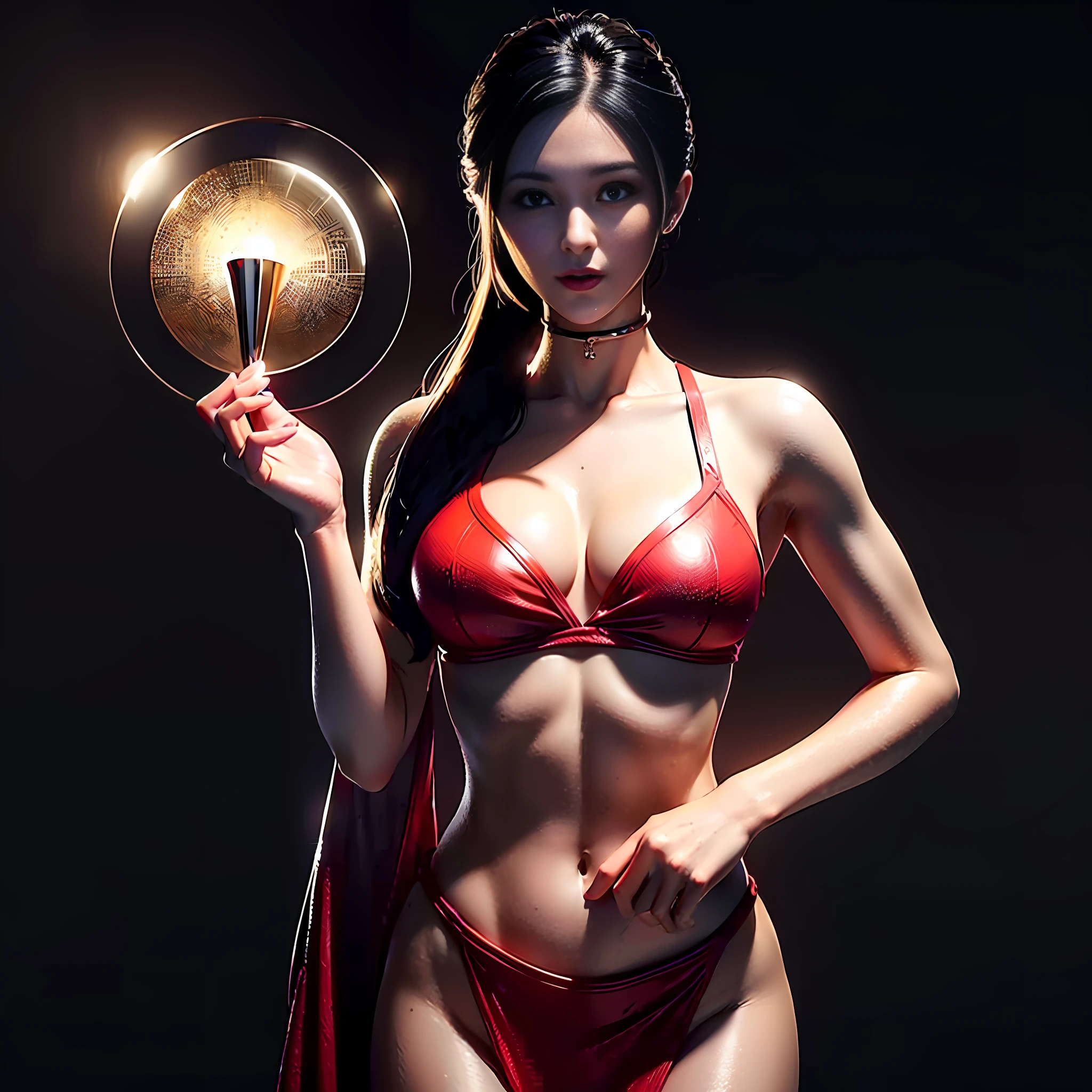 hiqcgbody, high detail RAW color photo, bodybuilding physique, (elegant, beautiful face), (skin detail), (oil: 0.6), (Tesla coil: 0.4), soft light, (side light: 0.8), shadow Projection, deep focus, shot with Leica 10772 MP, 85mm macro lens, F/8 aperture, film still, model (office ol, sexy), (extremely detailed face) (very detailed and expressive eyes), (((small_breasts, delicate big, exposed breasts, exhibitionist))), revealing clothes