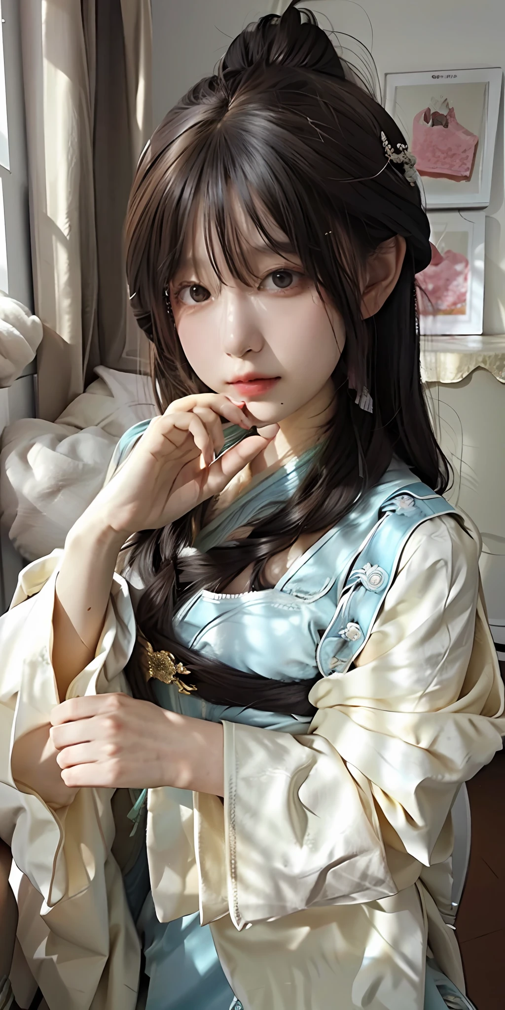 1girl, (hanfu), sidelighting, wallpaper,